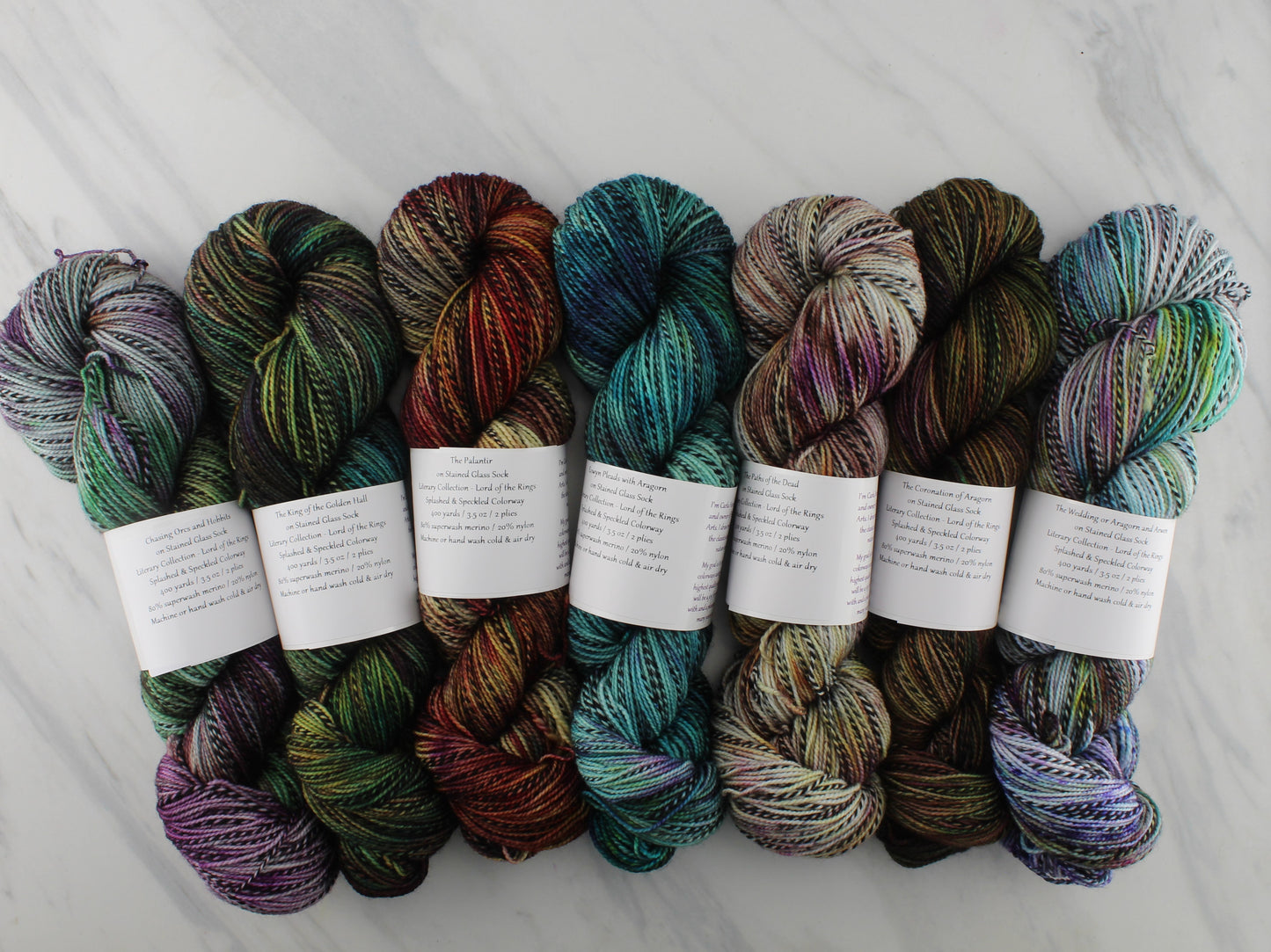 CHASING ORCS AND HOBBITS on Stained Glass Sock - Hand-Dyed Yarn - Purple Lamb