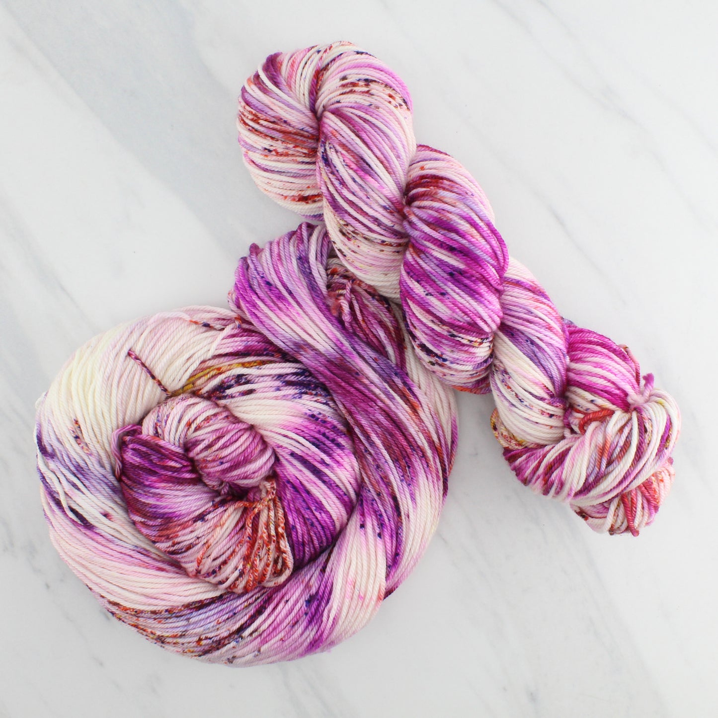 AUTUMN SUNSET Hand Dyed on Squoosh DK - Splashed & Speckled Yarn