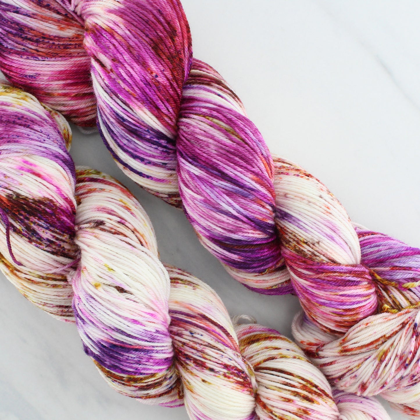 AUTUMN SUNSET Hand Dyed on Sock Perfection - Splashed & Speckled Yarn