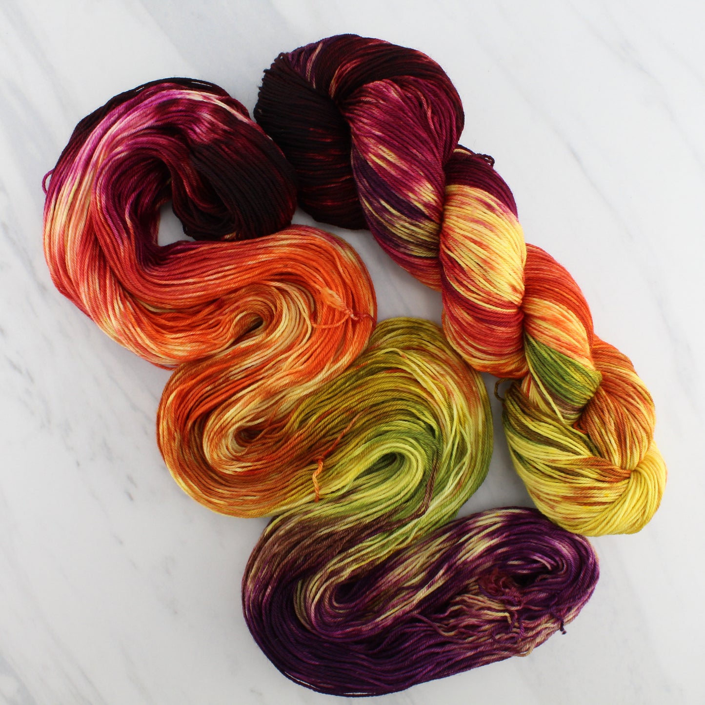 AUTUMN LEAVES on Sock Perfection - Hand-Dyed Artisan Yarn