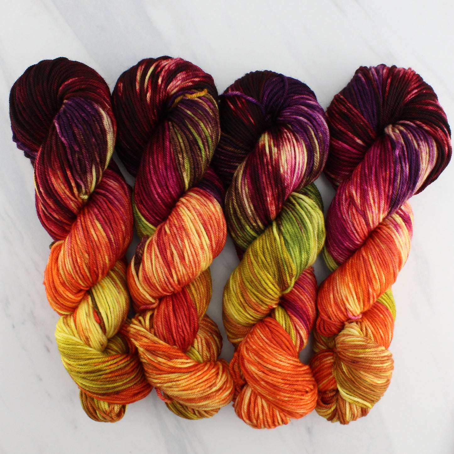 AUTUMN LEAVES on Squoosh Worsted - Hand-Dyed Artisan Yarn