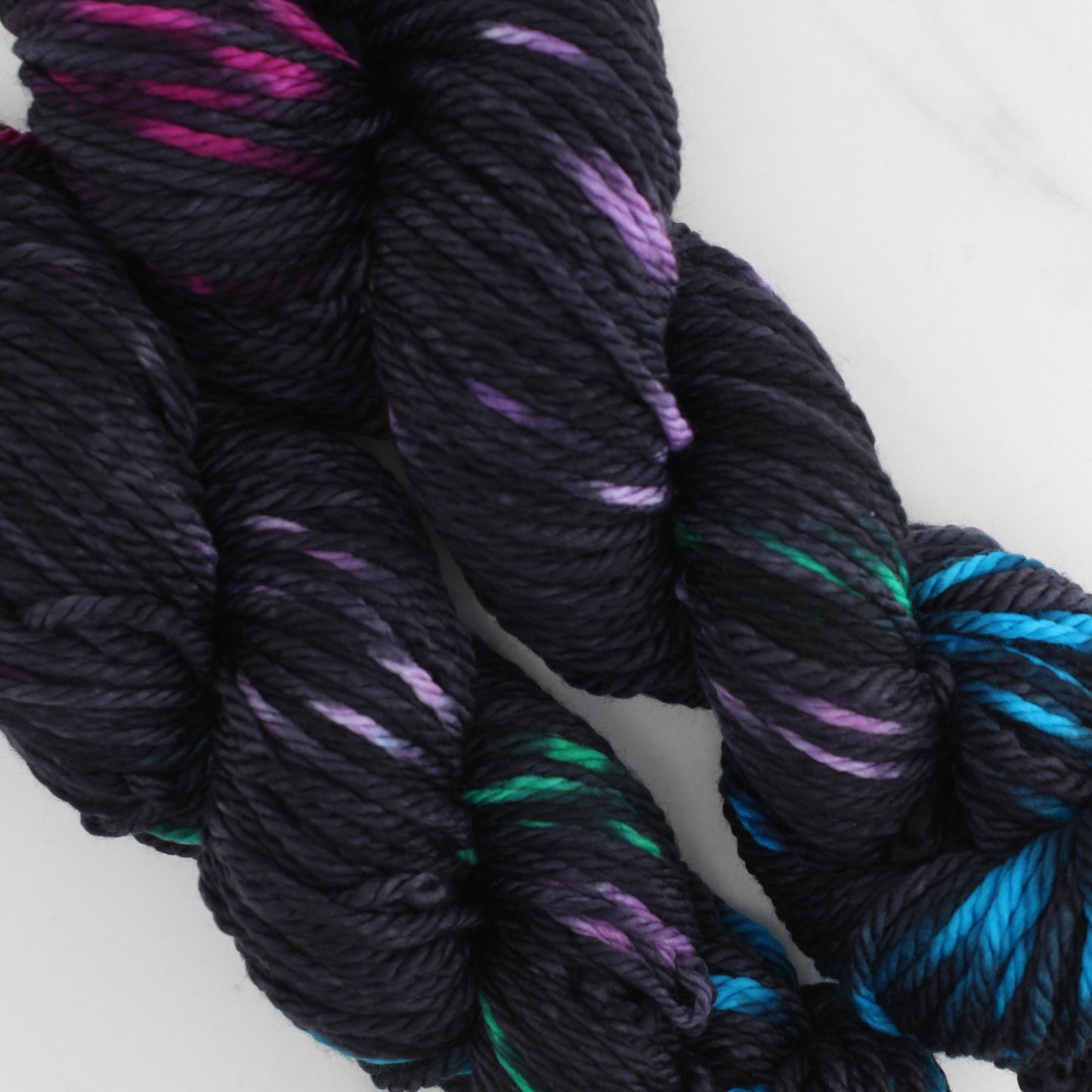BLACK BUTTERFLY Hand Dyed on Quick and Cozy Bulky - Ikat Yarn