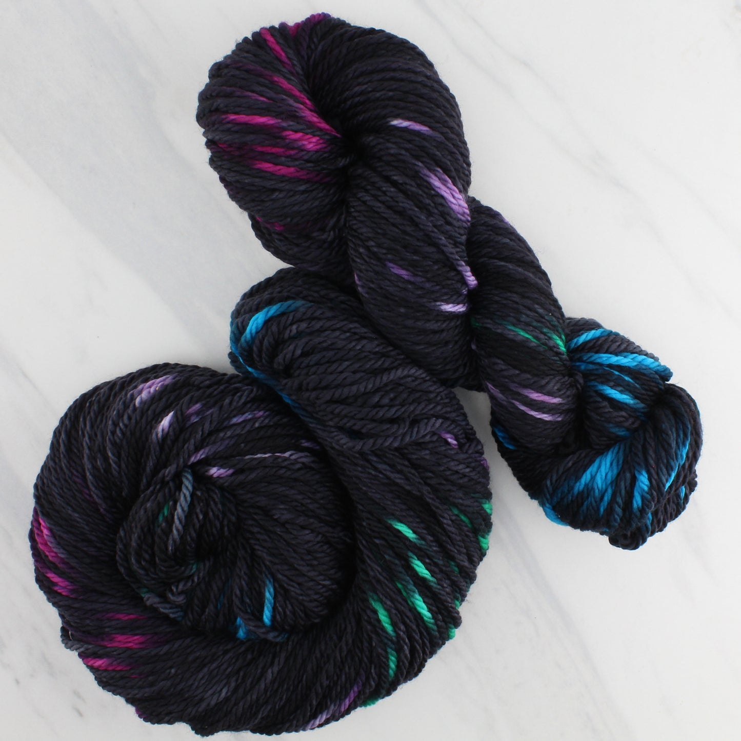BLACK BUTTERFLY Hand Dyed on Quick and Cozy Bulky - Ikat Yarn