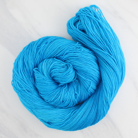 CARIBBEAN BLUE Hand Dyed on Sock Perfection - Semi-Solid Yarn