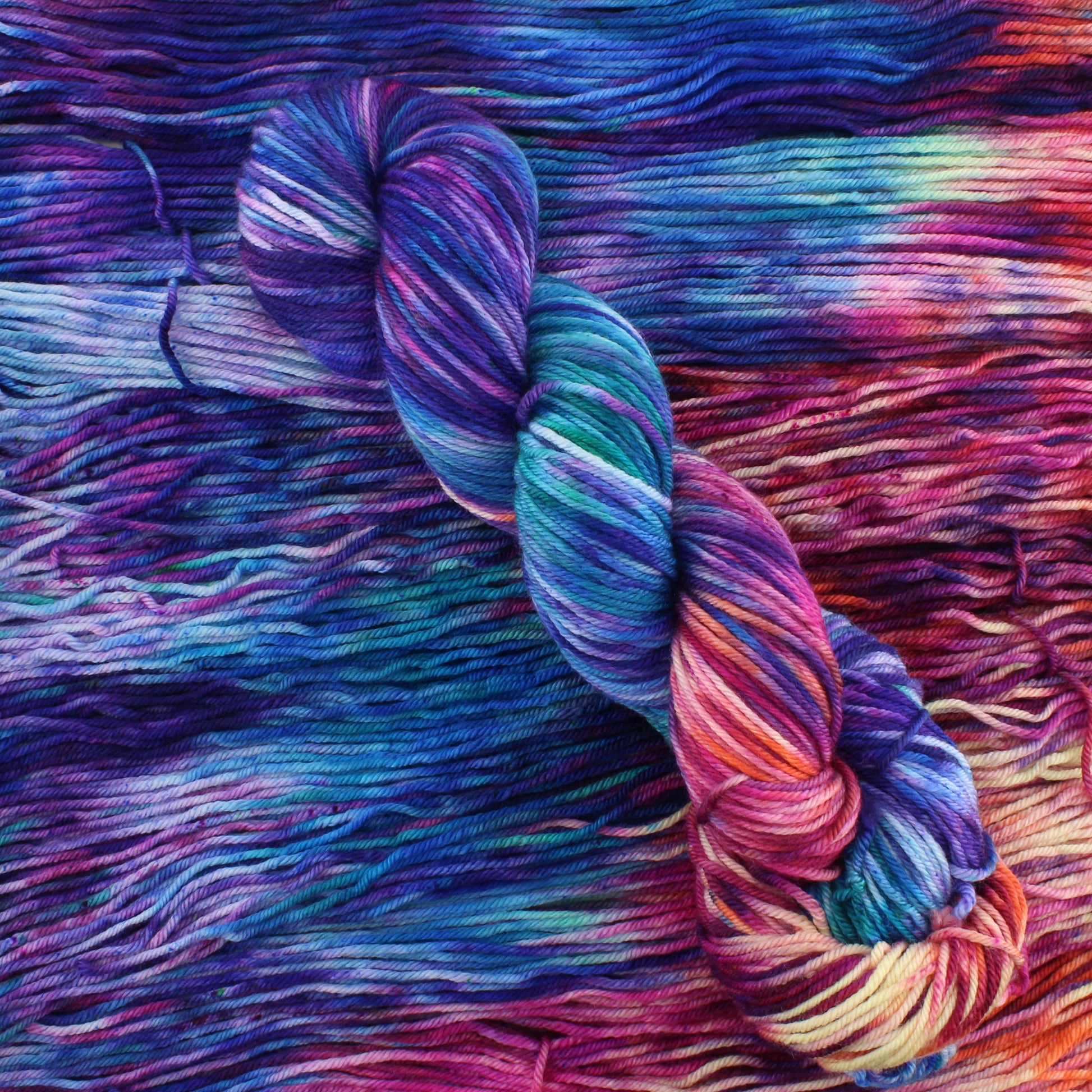 CARIBBEAN SUNSET  on Squoosh DK  - Hand-Dyed Yarn - Purple Lamb