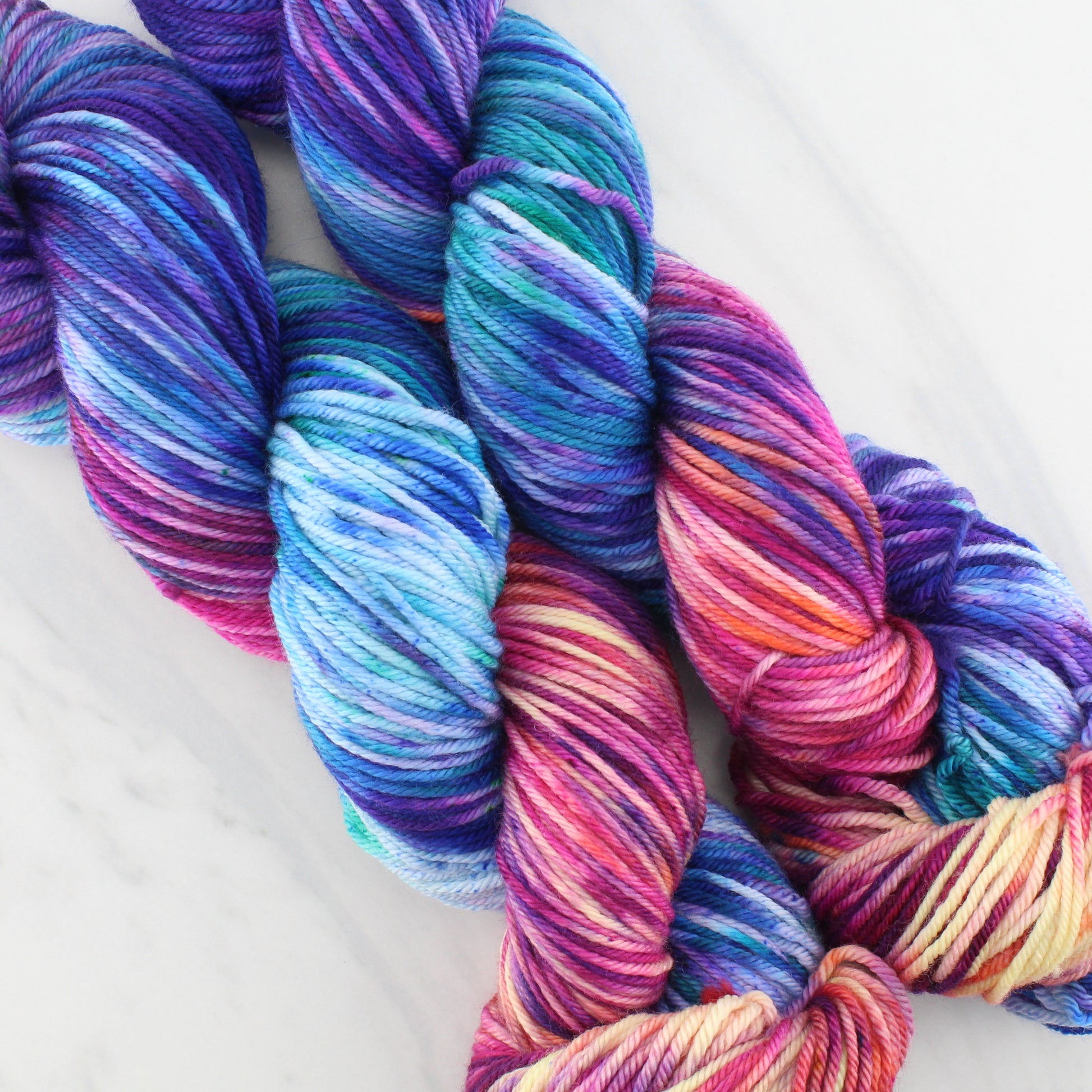 CARIBBEAN SUNSET  on Squoosh DK  - Hand-Dyed Yarn - Purple Lamb