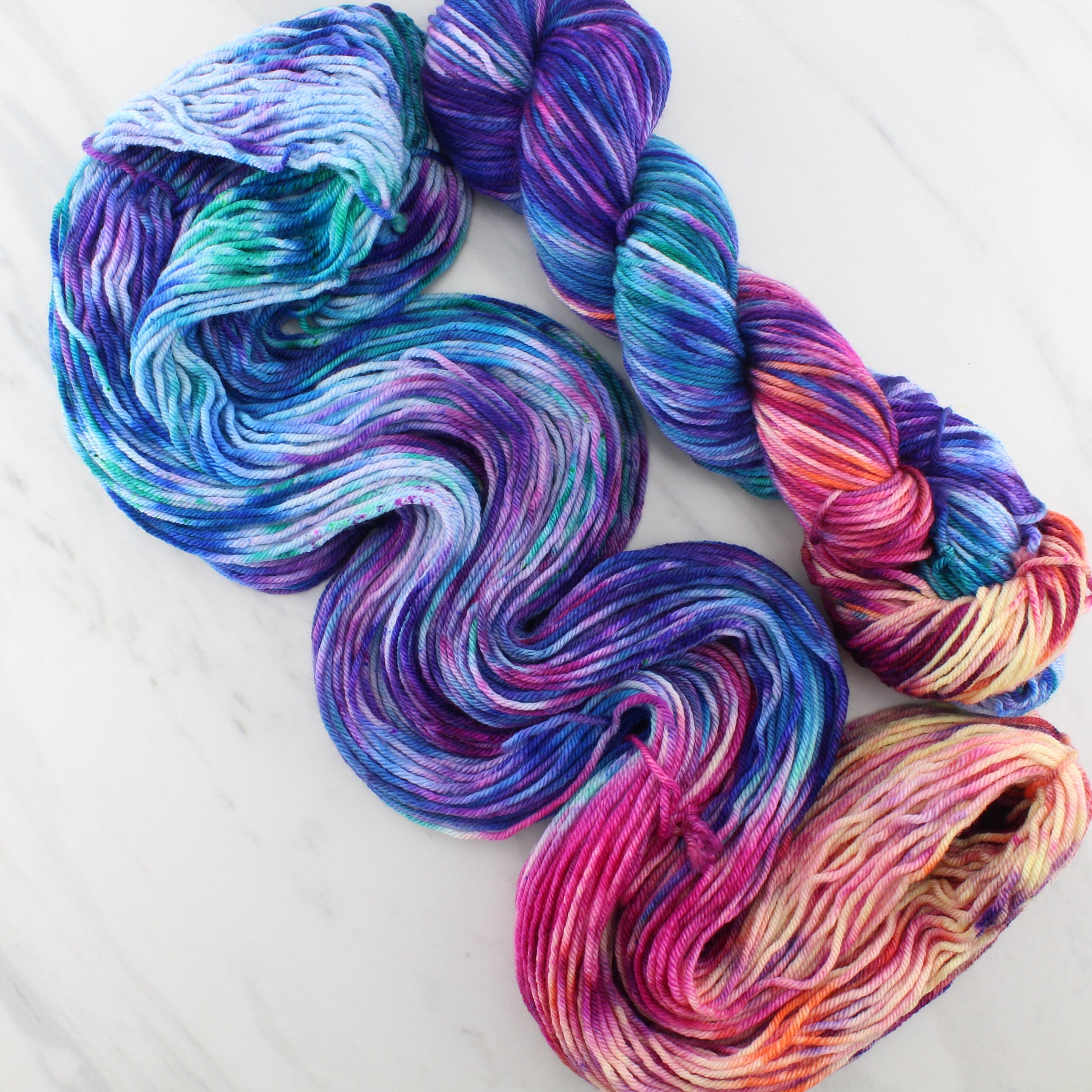 CARIBBEAN SUNSET  on Squoosh DK  - Hand-Dyed Yarn - Purple Lamb
