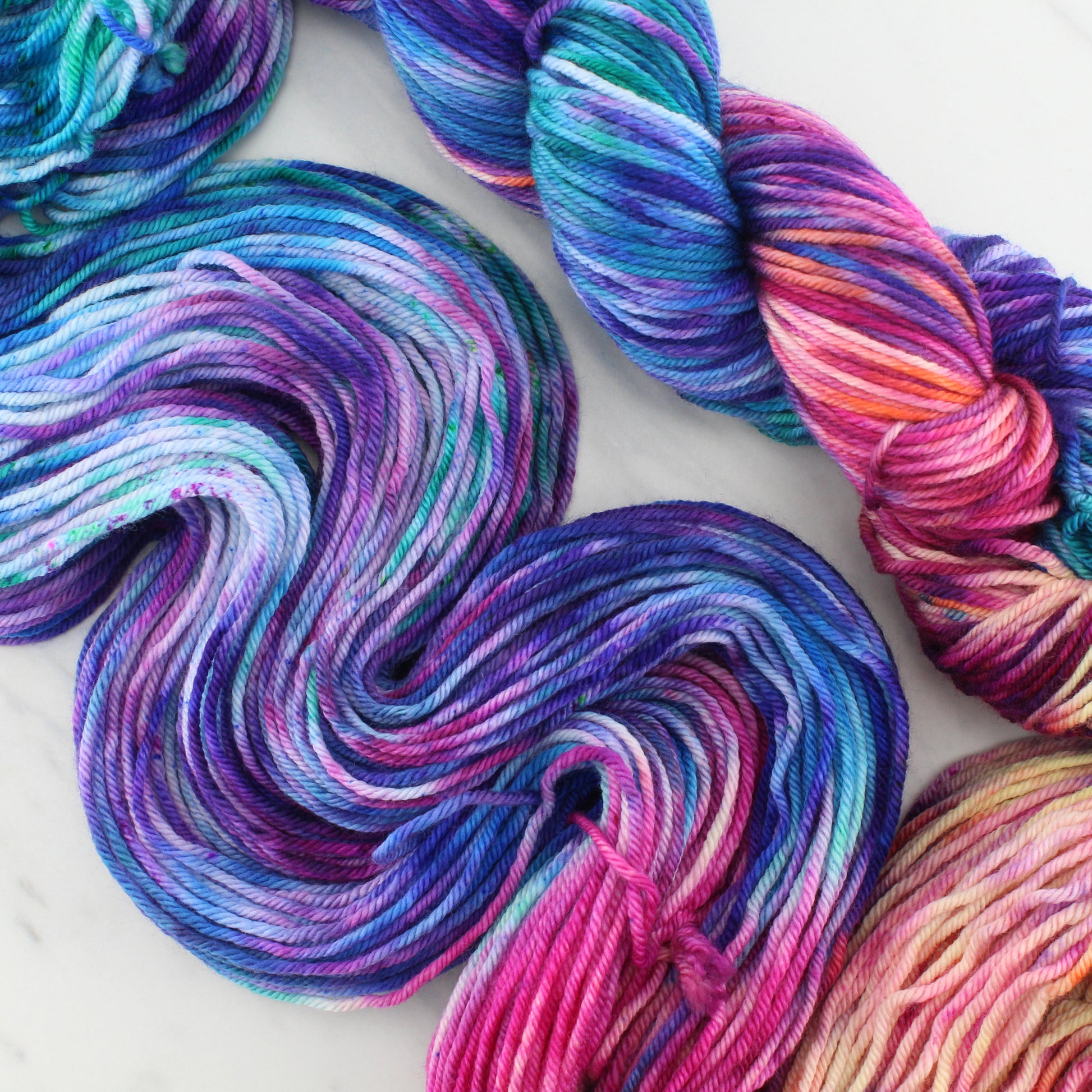 CARIBBEAN SUNSET  on Squoosh DK  - Hand-Dyed Yarn - Purple Lamb
