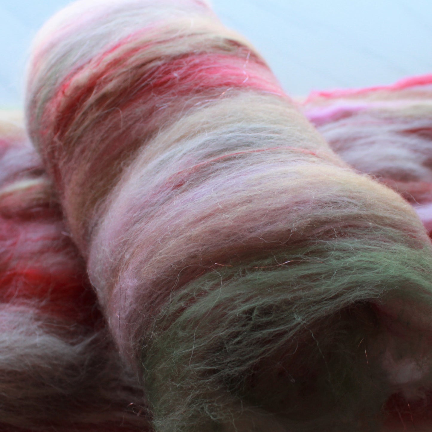 CHERRY BLOSSOMS Art Batts to Spin and Felt - Purple Lamb