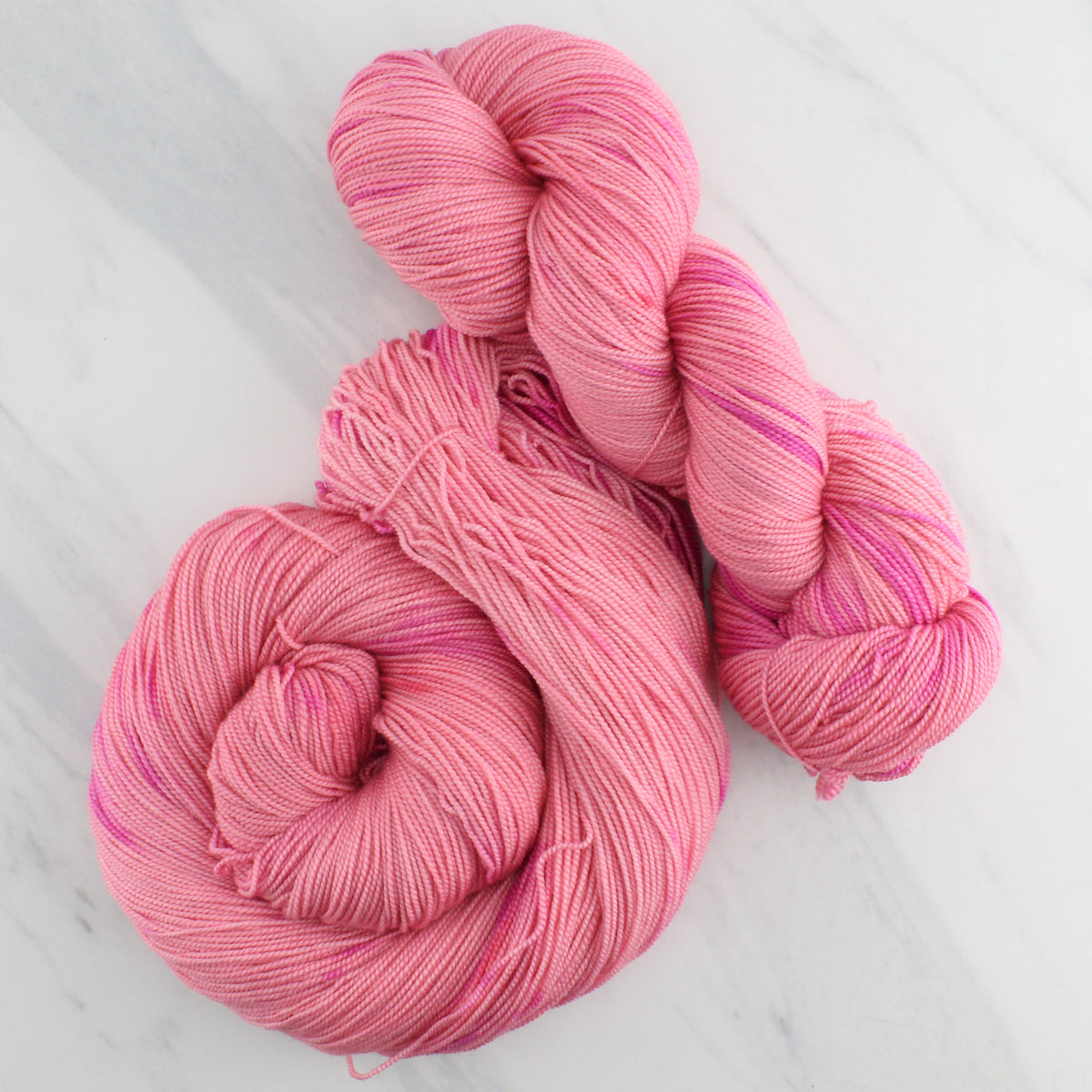 CHERRY BLOSSOM Hand Dyed on Feather Fingering - Tonal Colorway
