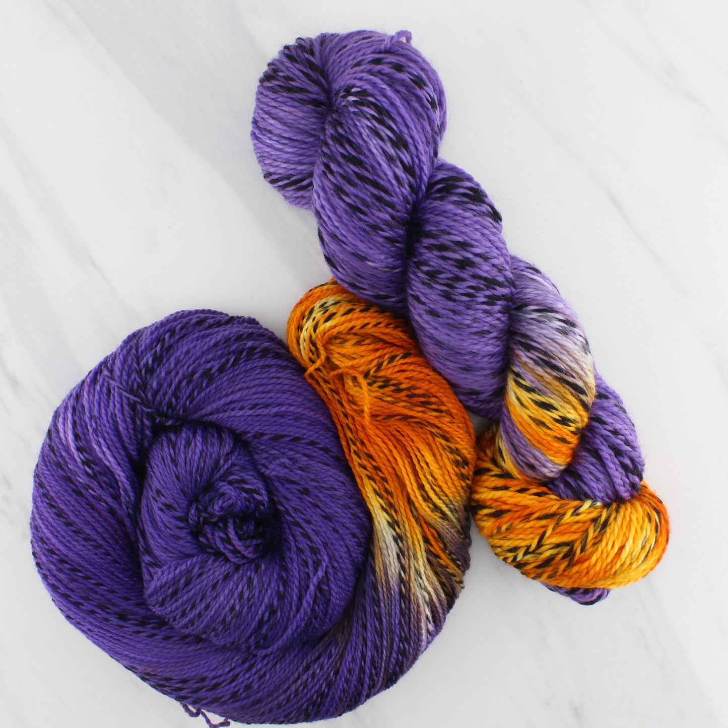 COLORADO HAIRSTREAK Hand Dyed on Stained Glass DK - Assigned Pooling Yarn
