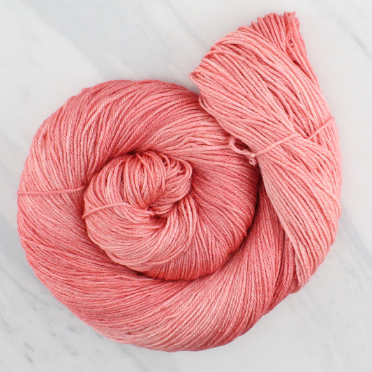 CORAL Hand Dyed on So Silky Fingering - Semi-Solid Yarn