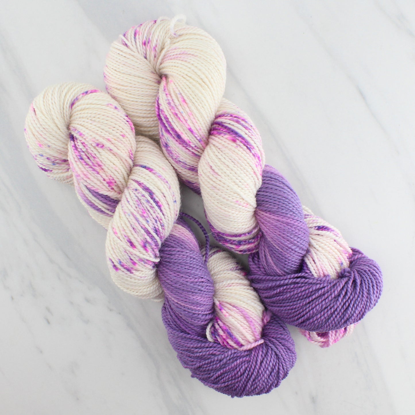 CROCUSES IN SNOW on Buttery Soft DK - Assigned Pooling Colorway