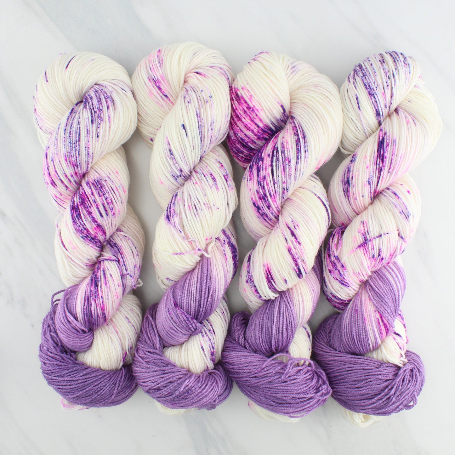 CROCUSES IN SNOW Hand Dyed on Sock Perfection - Assigned Pooling Yarn