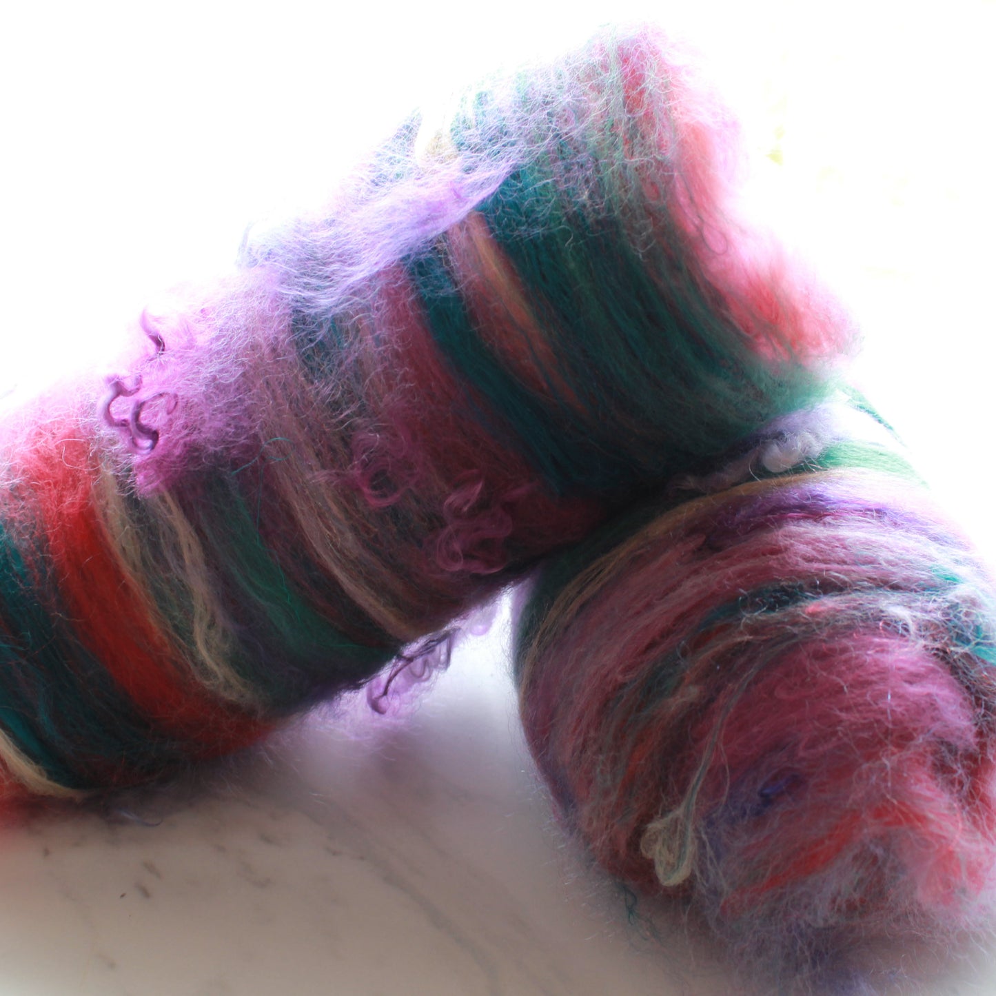 DESERT IN BLOOM Luxury Art Batts for Spinning and Felting - Purple Lamb