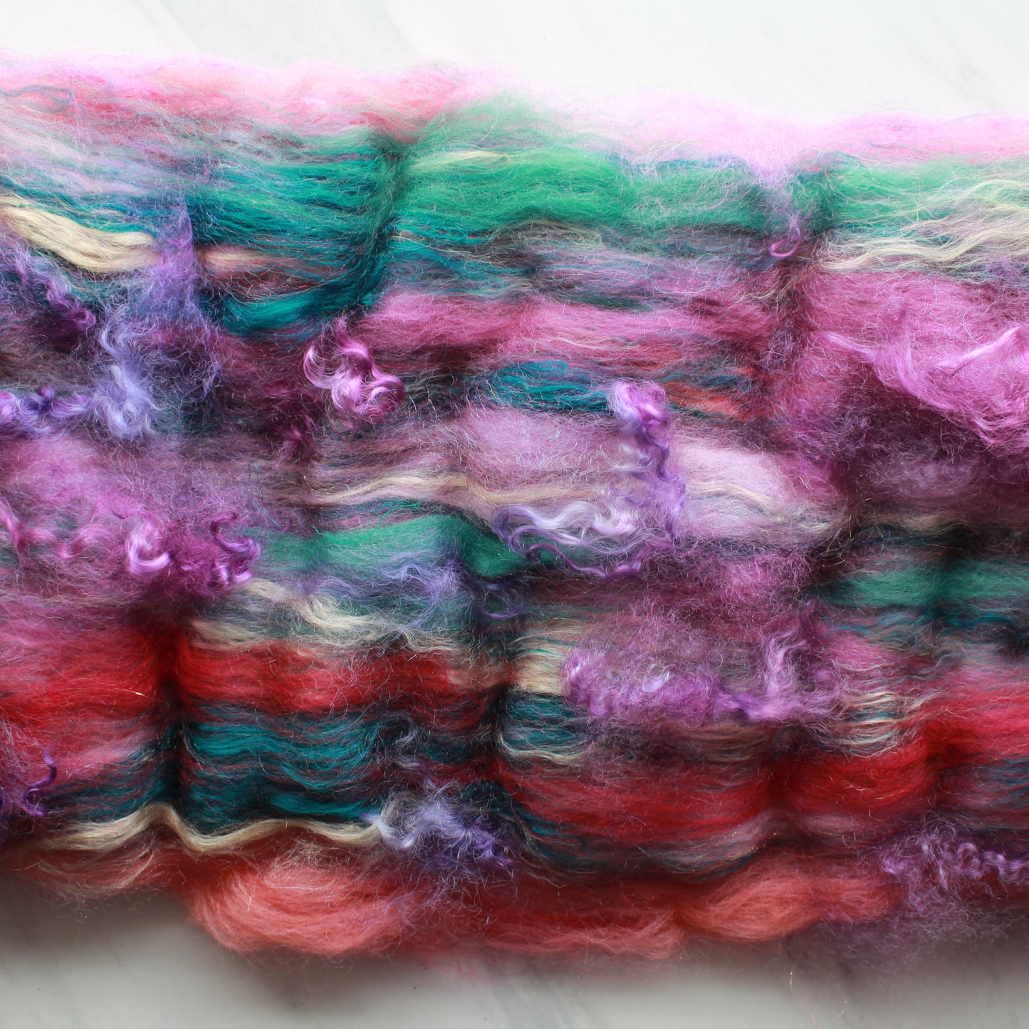 DESERT IN BLOOM Luxury Art Batts for Spinning and Felting - Purple Lamb