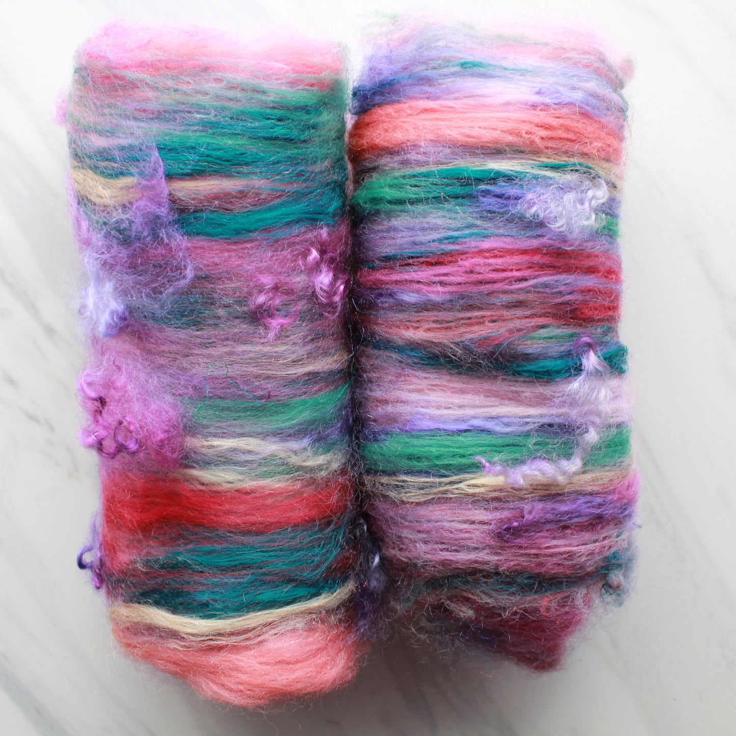 DESERT IN BLOOM Luxury Art Batts for Spinning and Felting - Purple Lamb