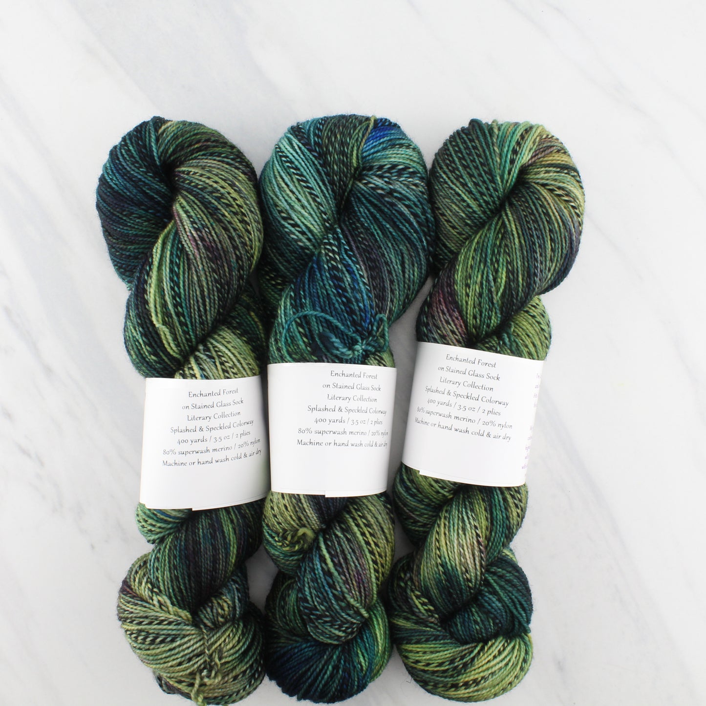 ENCHANTED FOREST on Stained Glass Sock - Indie-Dyed Yarn - Purple Lamb