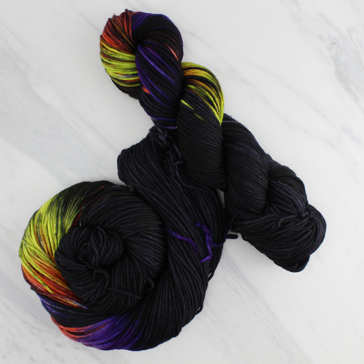 GHOULISH Hand Dyed on Squoosh Worsted - Assigned Pooling Colorway for Halloween