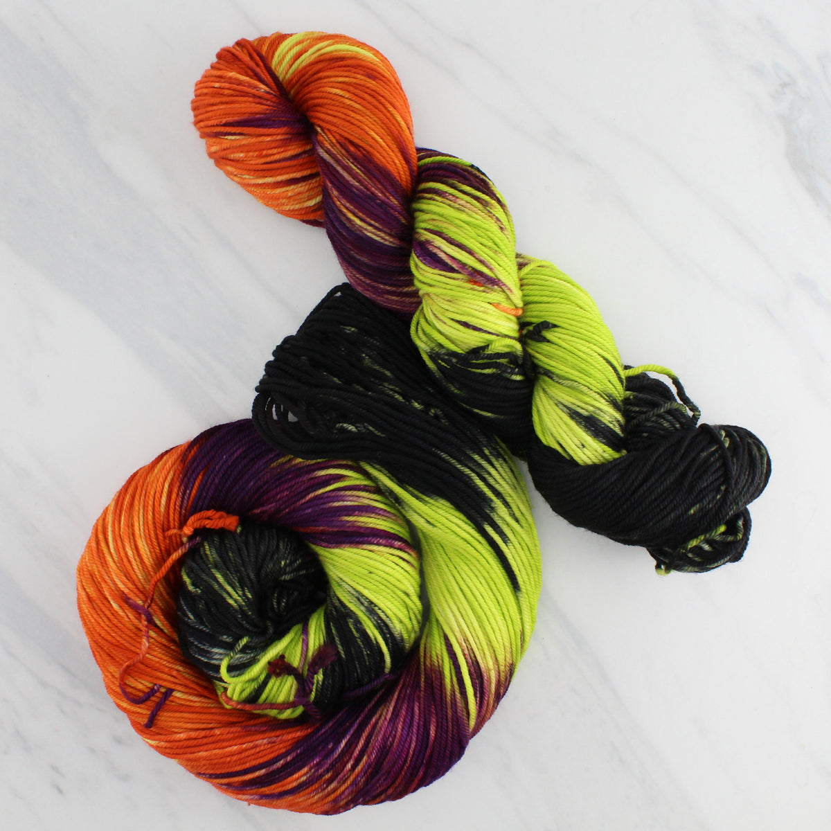 HALLOWEEN PARTY Hand Dyed on Squoosh Worsted - Block Variegated Colorway for Halloween