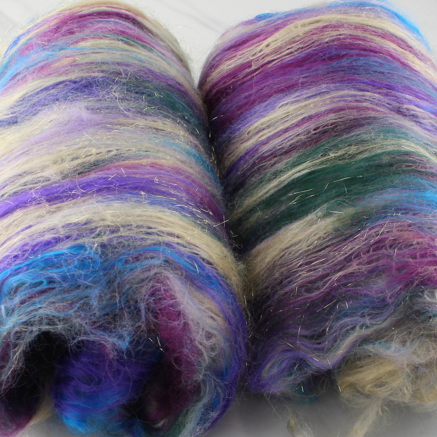 INDIAN SARI Art Batts to Spin and Felt - Purple Lamb