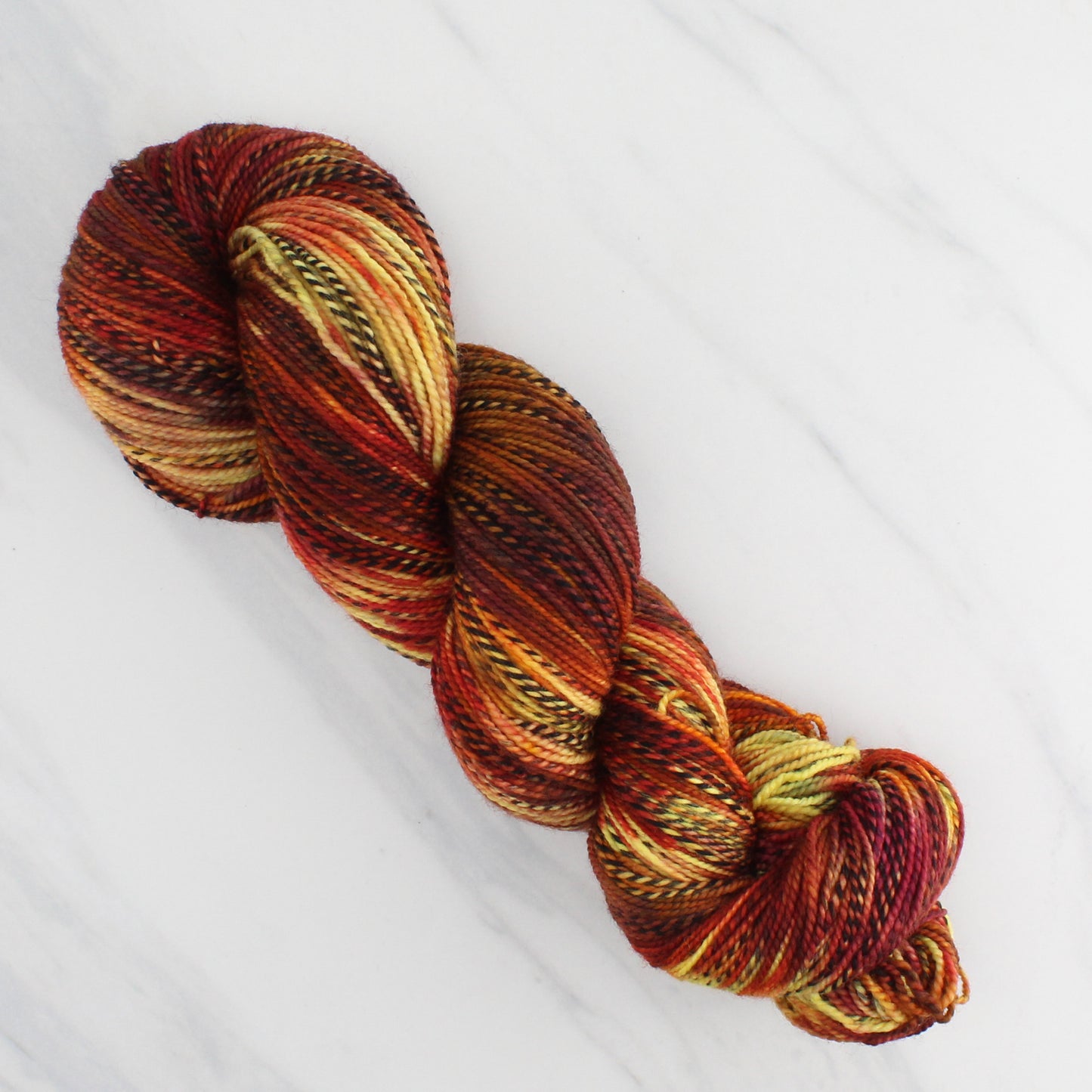 JAPANESE MAPLES Hand Dyed on Stained Glass Sock - Splashed & Speckled Yarn