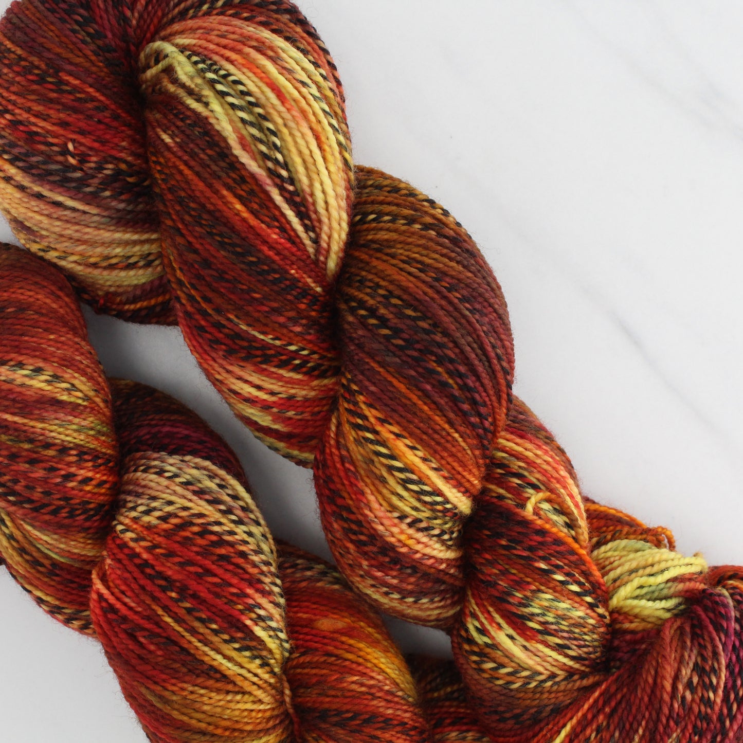 JAPANESE MAPLES Hand Dyed on Stained Glass Sock - Splashed & Speckled Yarn