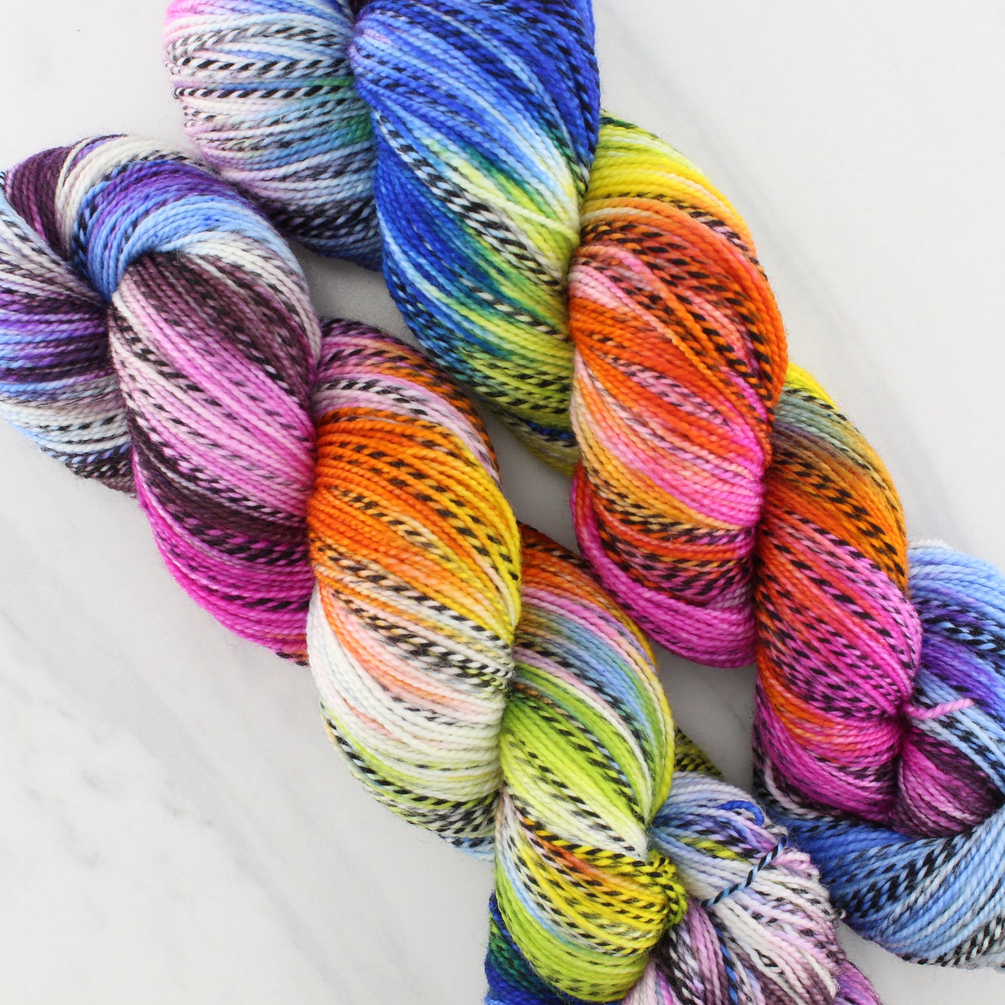 JONES' LES VENDEUSES DE TISSUE on Stained Glass Sock - Indie-Dyed Yarn - Purple Lamb