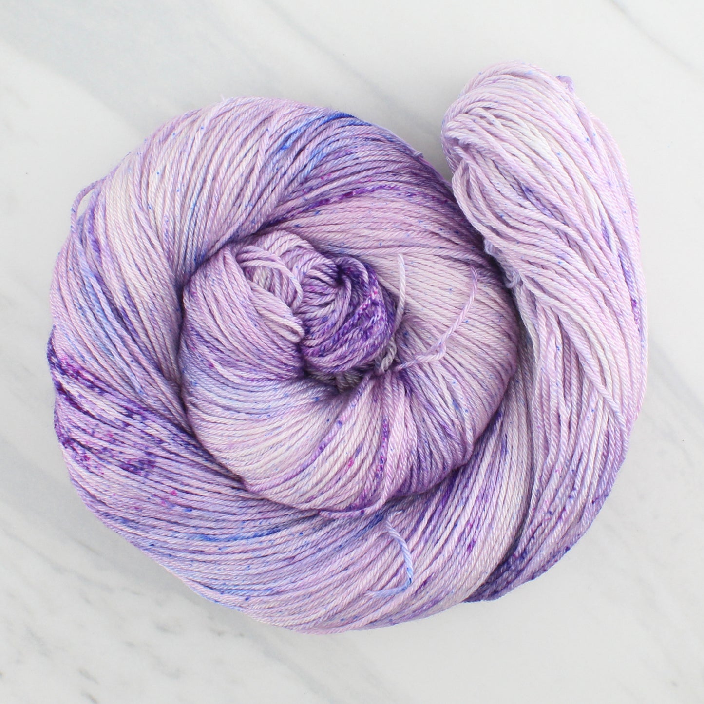LILAC Hand Dyed on So Silky Sock - Semi-Solid Yarn with Speckles