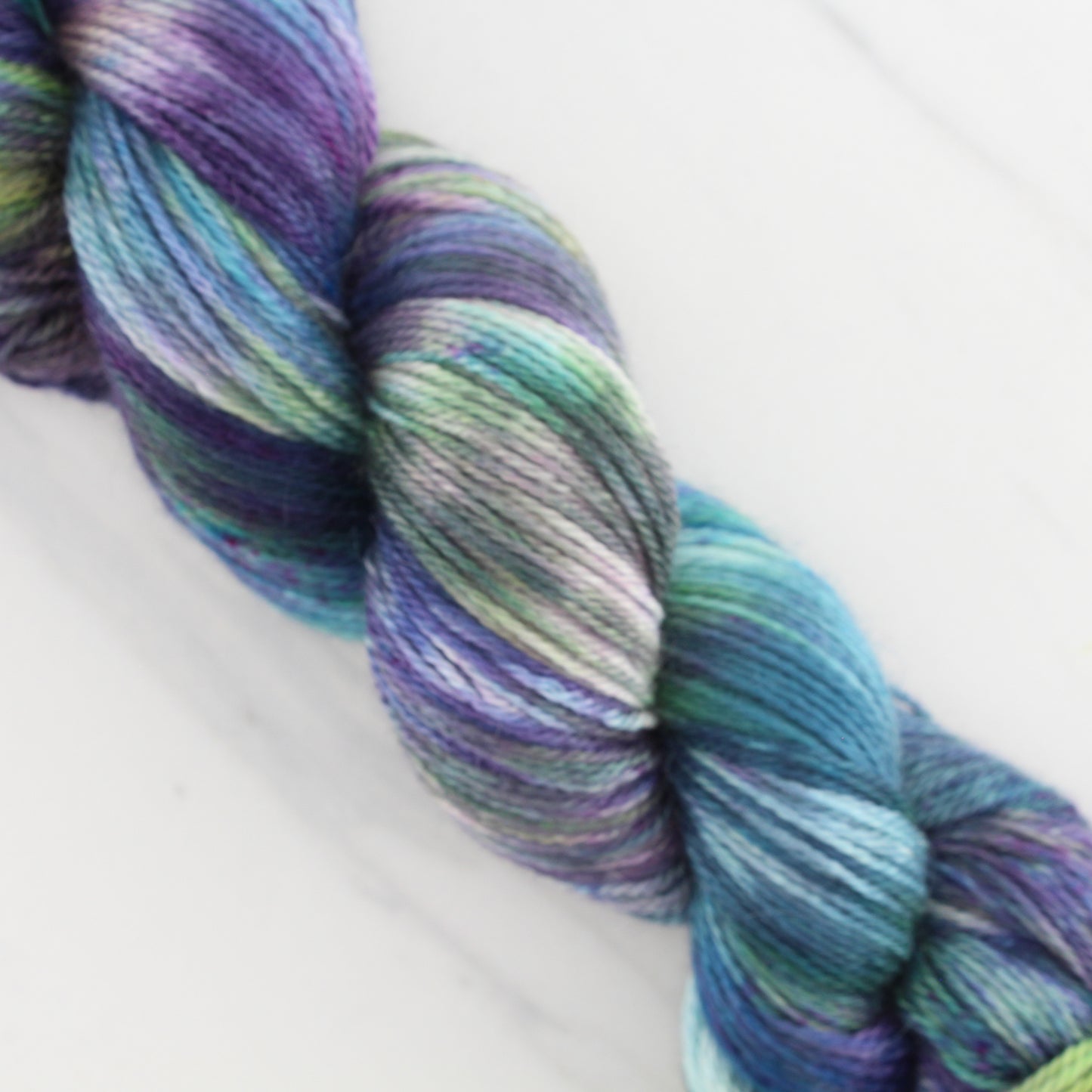 MONET'S CATHEDRAL on Dream Sock- Hand-Dyed Yarn - Purple Lamb