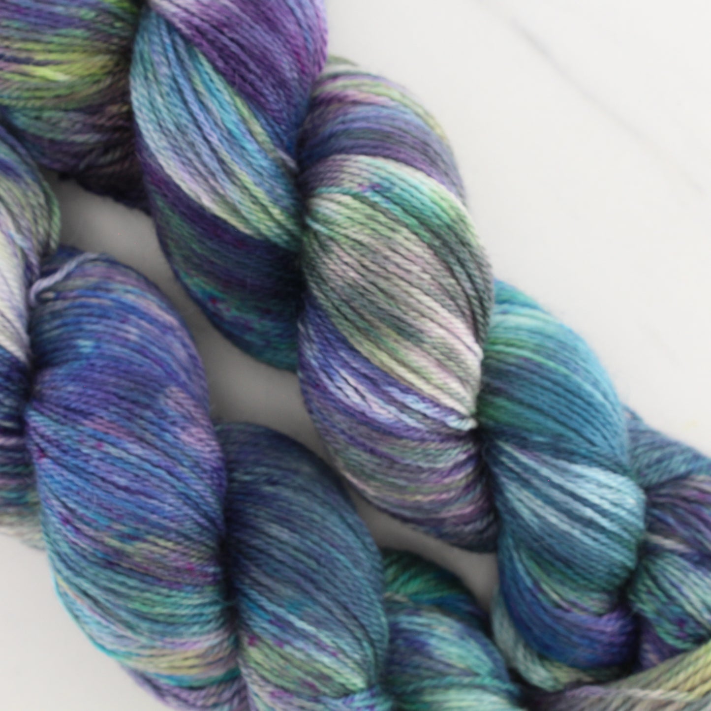 MONET'S CATHEDRAL on Dream Sock- Hand-Dyed Yarn - Purple Lamb