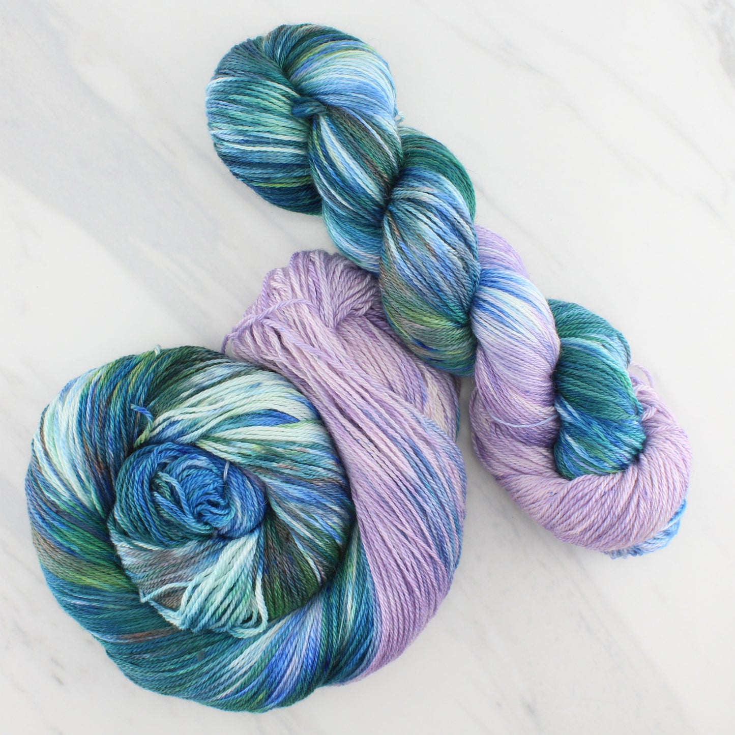 MONET'S WATER LILIES on Dream Sock - Assigned Pooling Yarn - Purple Lamb