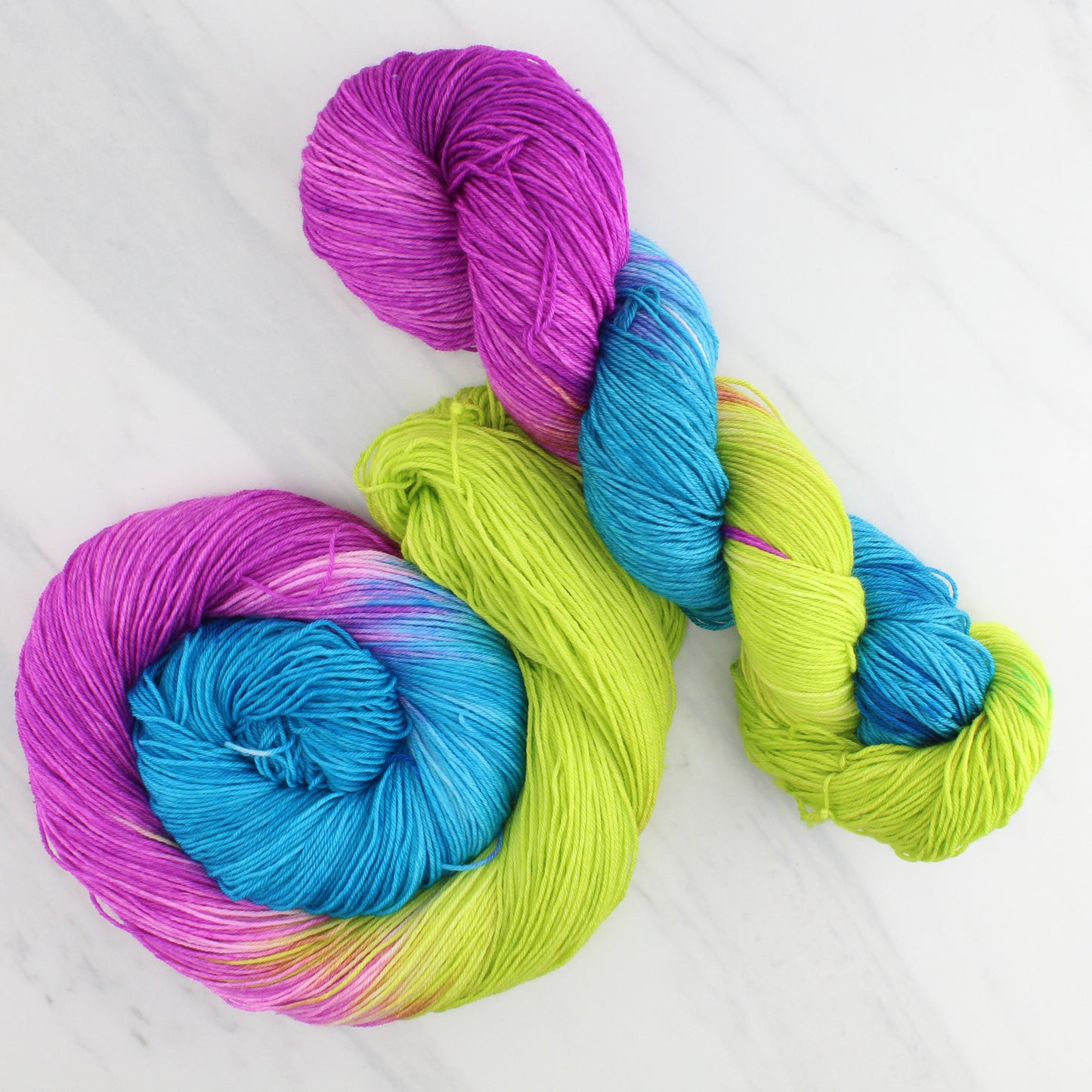 NEON LIGHTS Hand Dyed on Sock Perfection - Block Variegated Yarn