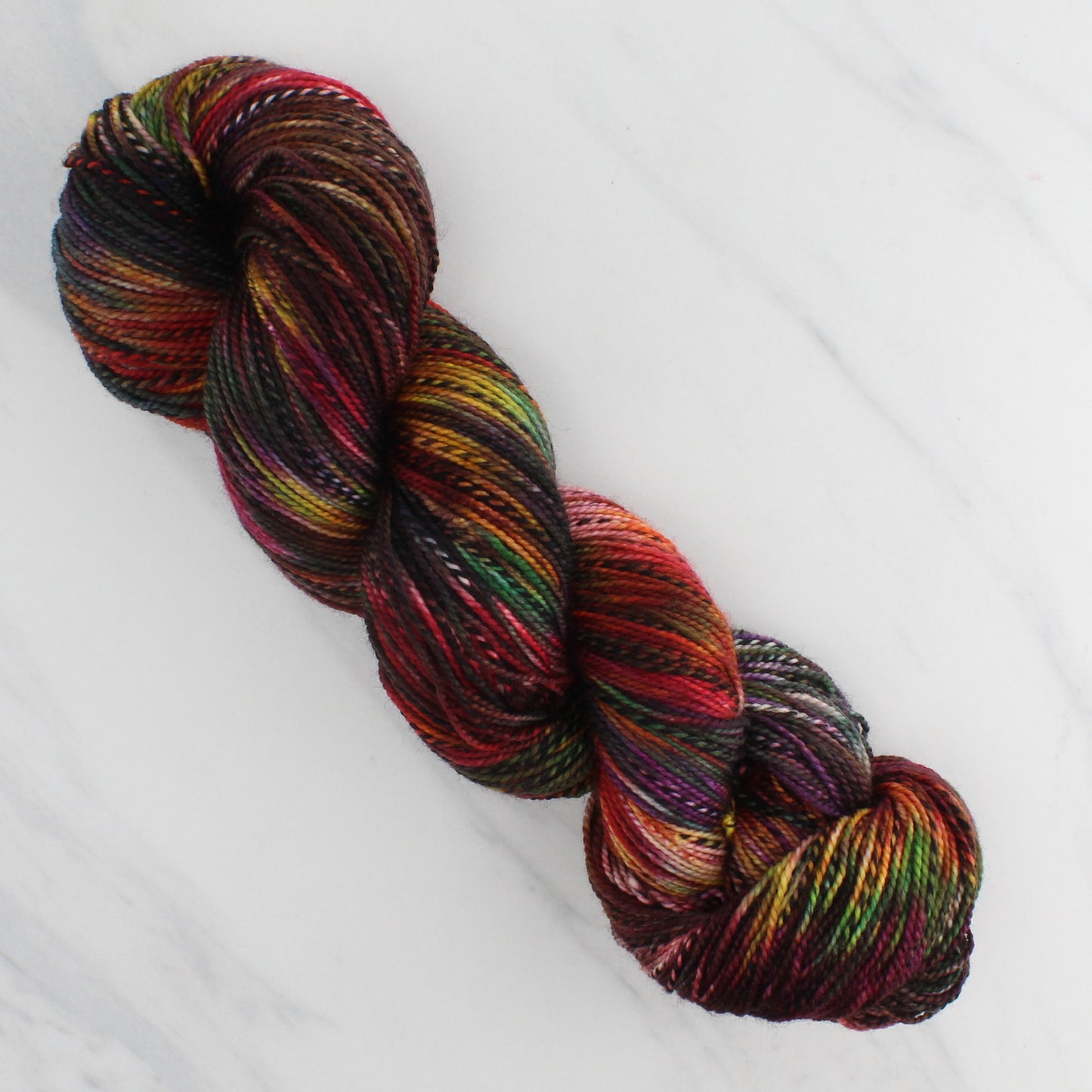 OAK CREEK CANYON Hand Dyed on Stained Glass Fingering - Splashed and Speckled Yarn