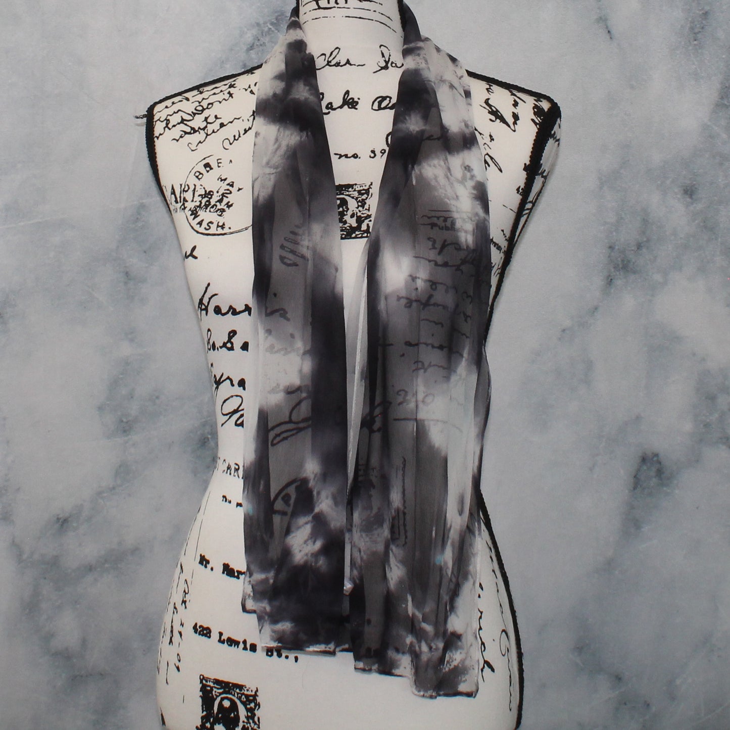 OBJECTIVITY Hand-Dyed Silk Chiffon Scarf - 11 x 60 inches - Purple Lamb