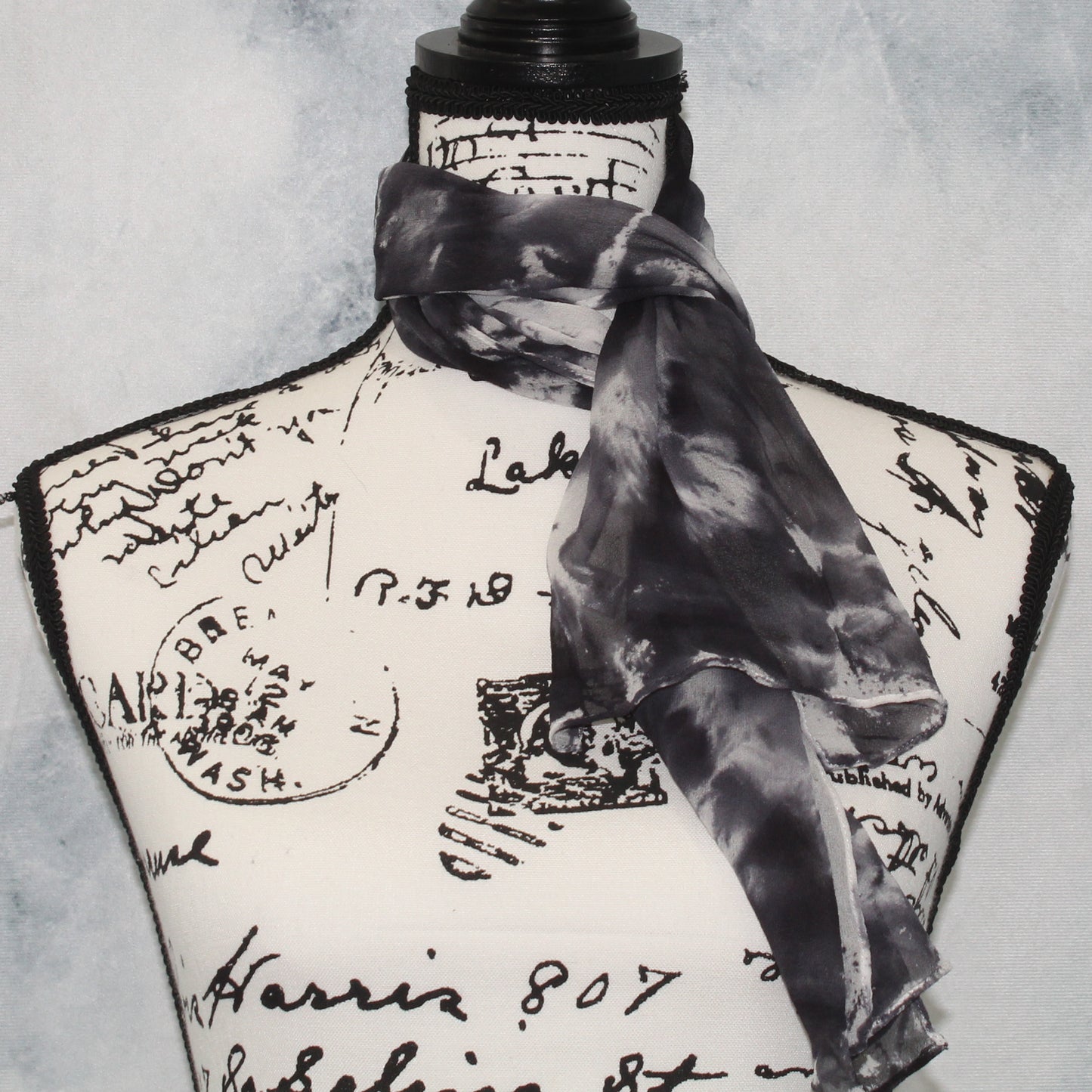 OBJECTIVITY Hand-Dyed Silk Chiffon Scarf - 11 x 60 inches
