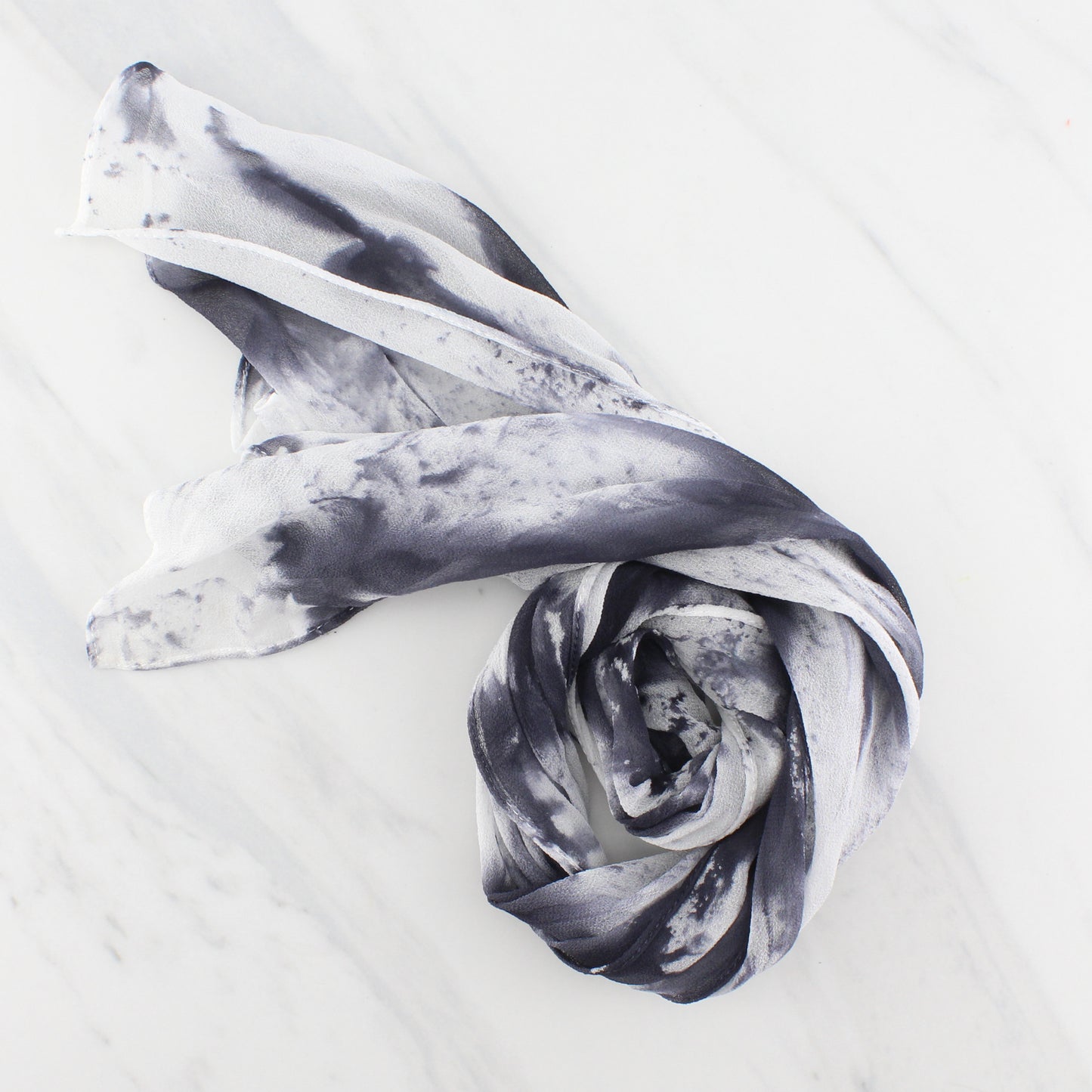 OBJECTIVITY Hand-Dyed Silk Chiffon Scarf - 11 x 60 inches
