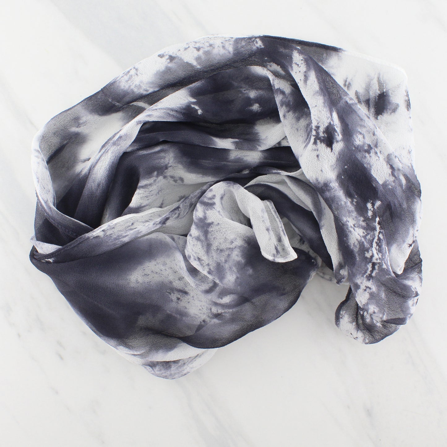 OBJECTIVITY Hand-Dyed Silk Chiffon Scarf - 11 x 60 inches - Purple Lamb