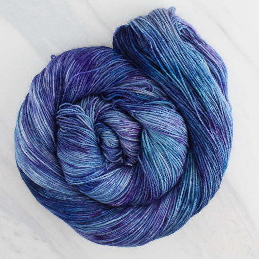 OCEAN AT NIGHT Hand Dyed on Sock Perfection - Splashed & Speckled Yarn