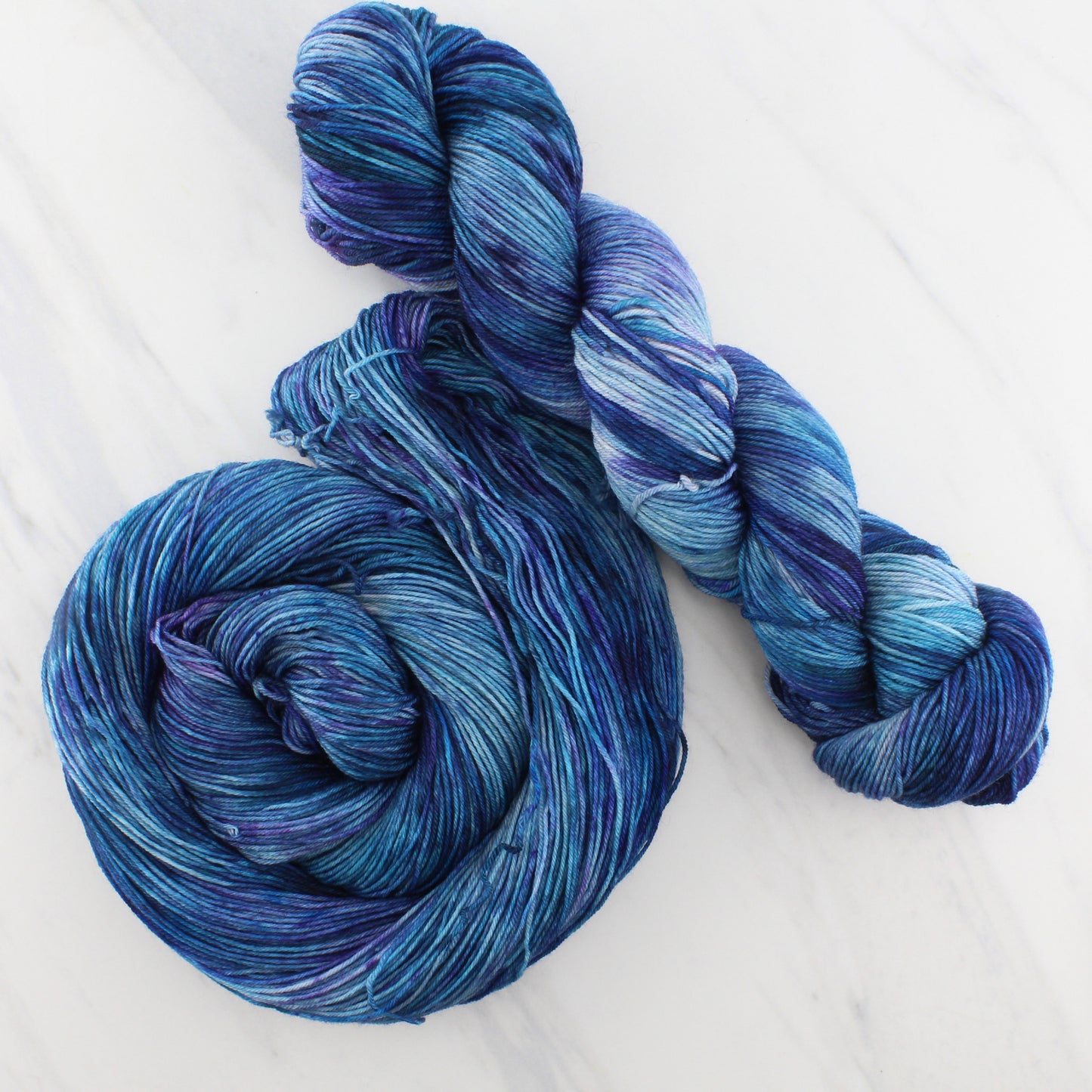 OCEAN AT NIGHT on Sock Perfection- Hand-Dyed Yarn - Purple Lamb