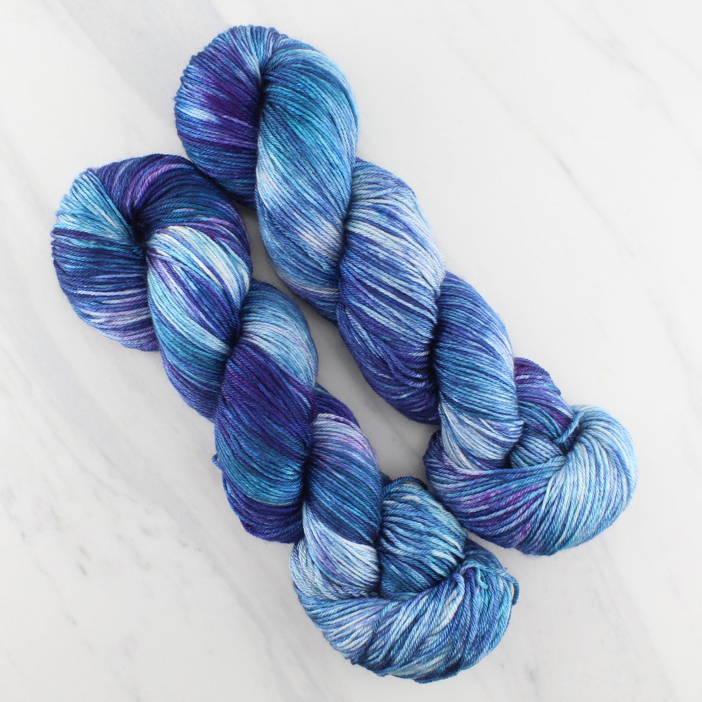 OCEAN AT NIGHT on So Silky Sock- Hand-Dyed Yarn - Purple Lamb
