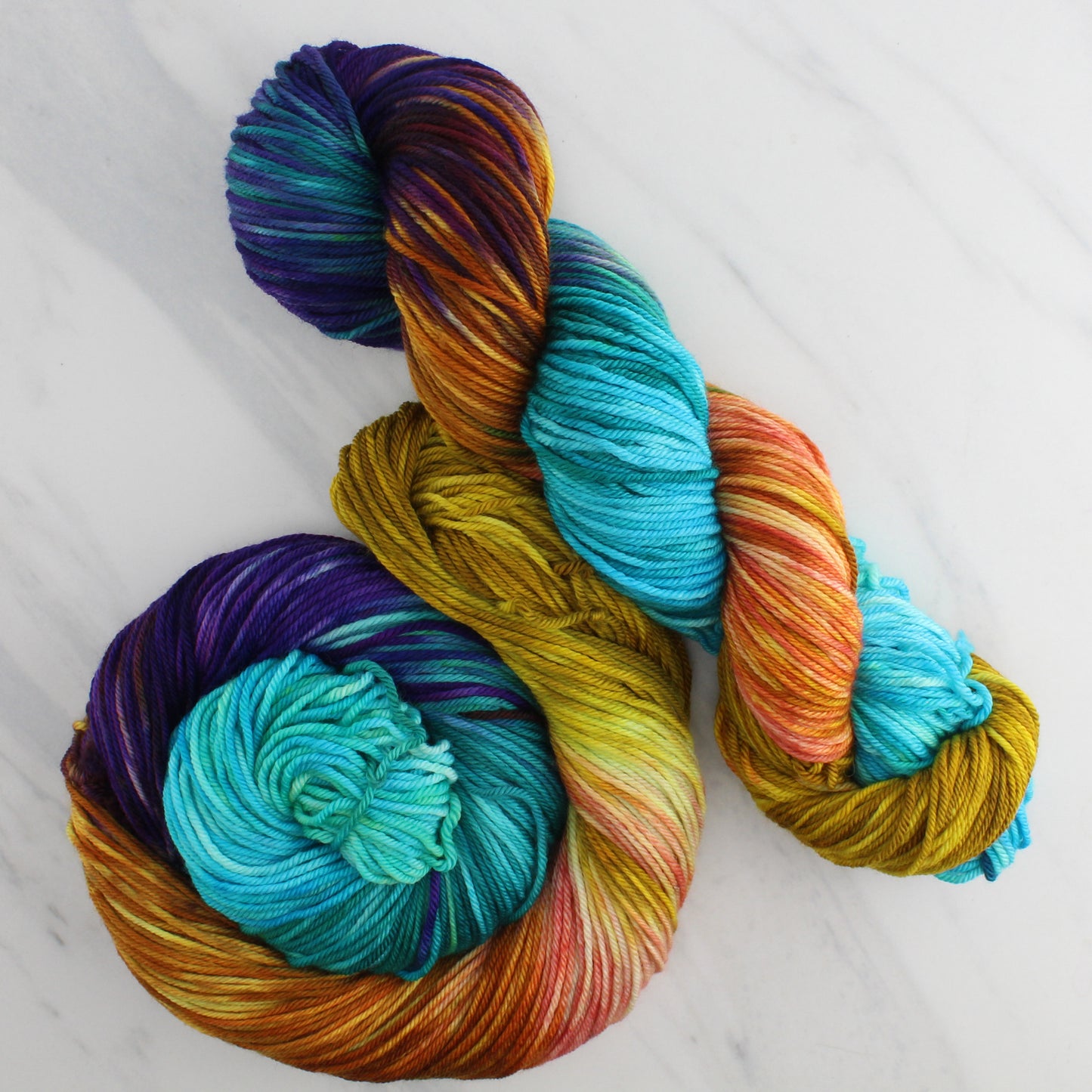 PENELOPE Hand Dyed on Squoosh DK - Block Variegated Colorway - Odyssey Collection