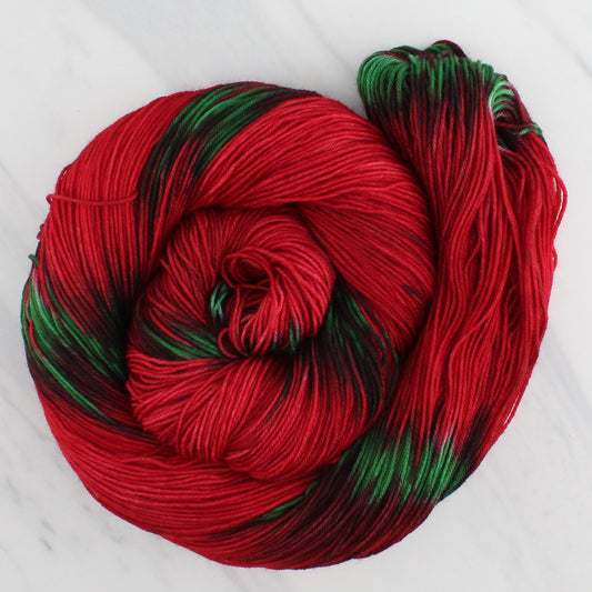 POINSETTIAS Hand Dyed on Sock Perfection - Ikat Yarn