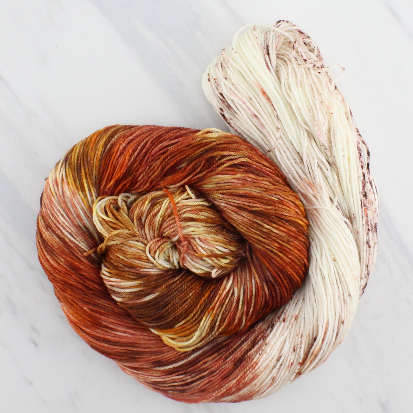PUMPKIN SPICE LATTE Hand Dyed on Sock Perfection - Assigned Pooling Yarn