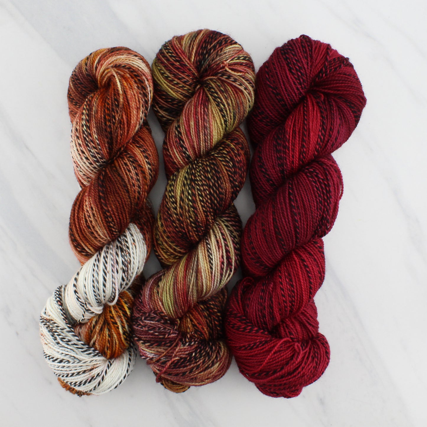 Odyssey Collection - THE WINEDARK SEA Hand Dyed on Stained Glass Fingering - Semi-Solid Yarn