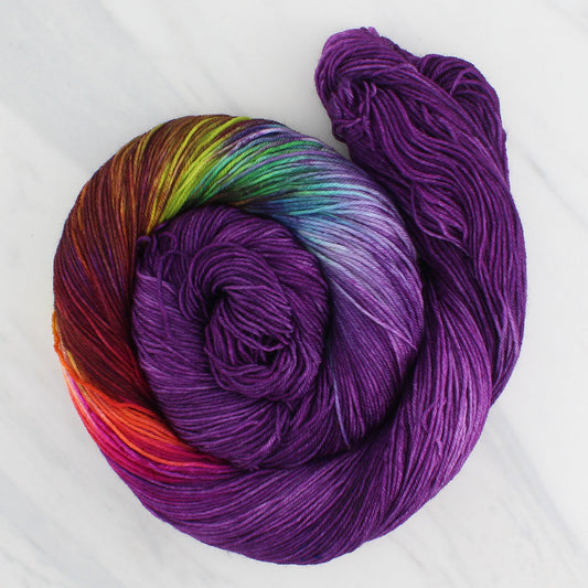 PURPLE PRISM Hand Dyed on Sock Perfection - Assigned Pooling Yarn