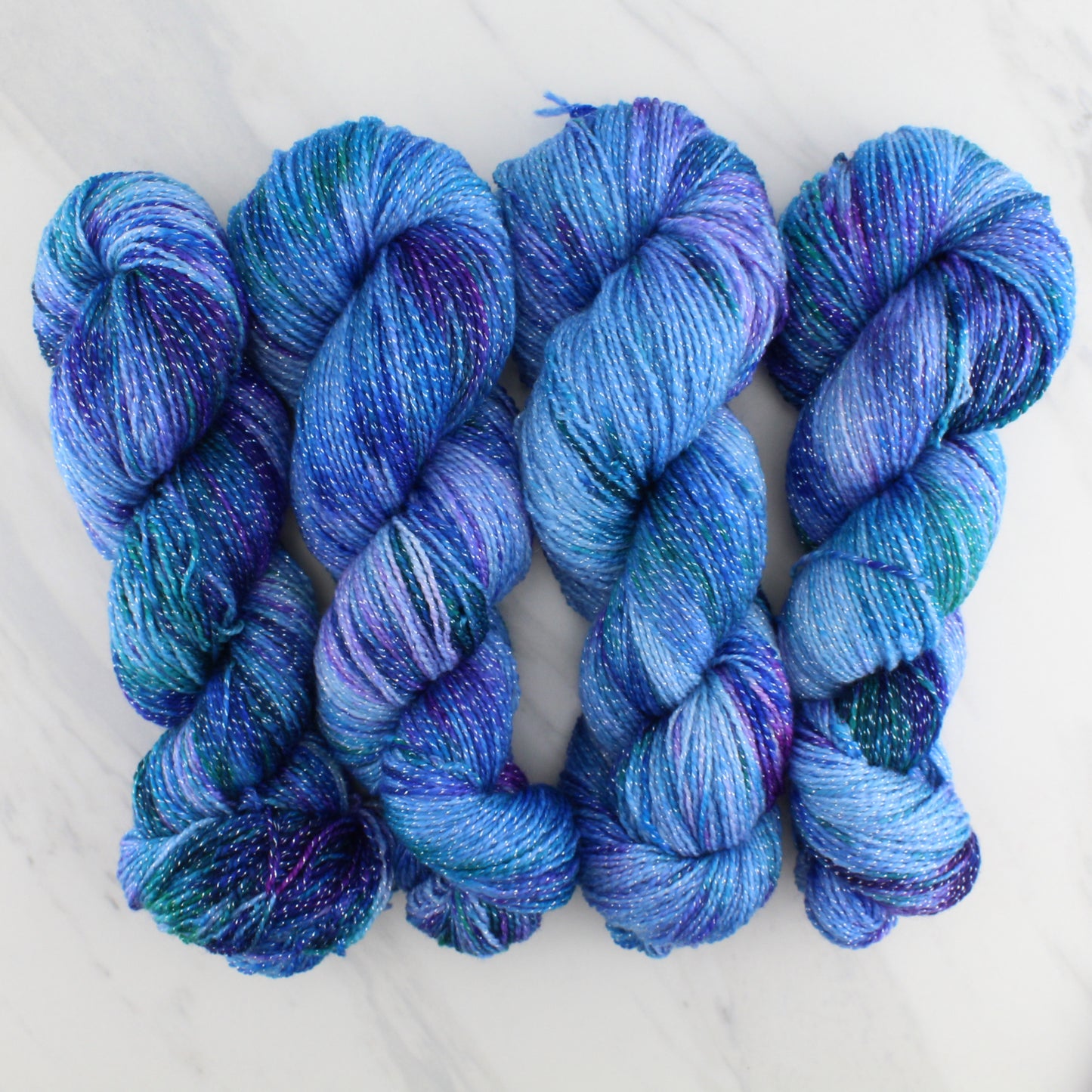 SAPPHIRE DREAMS Hand Dyed on Twinkle Sock - Splashed & Speckled Yarn