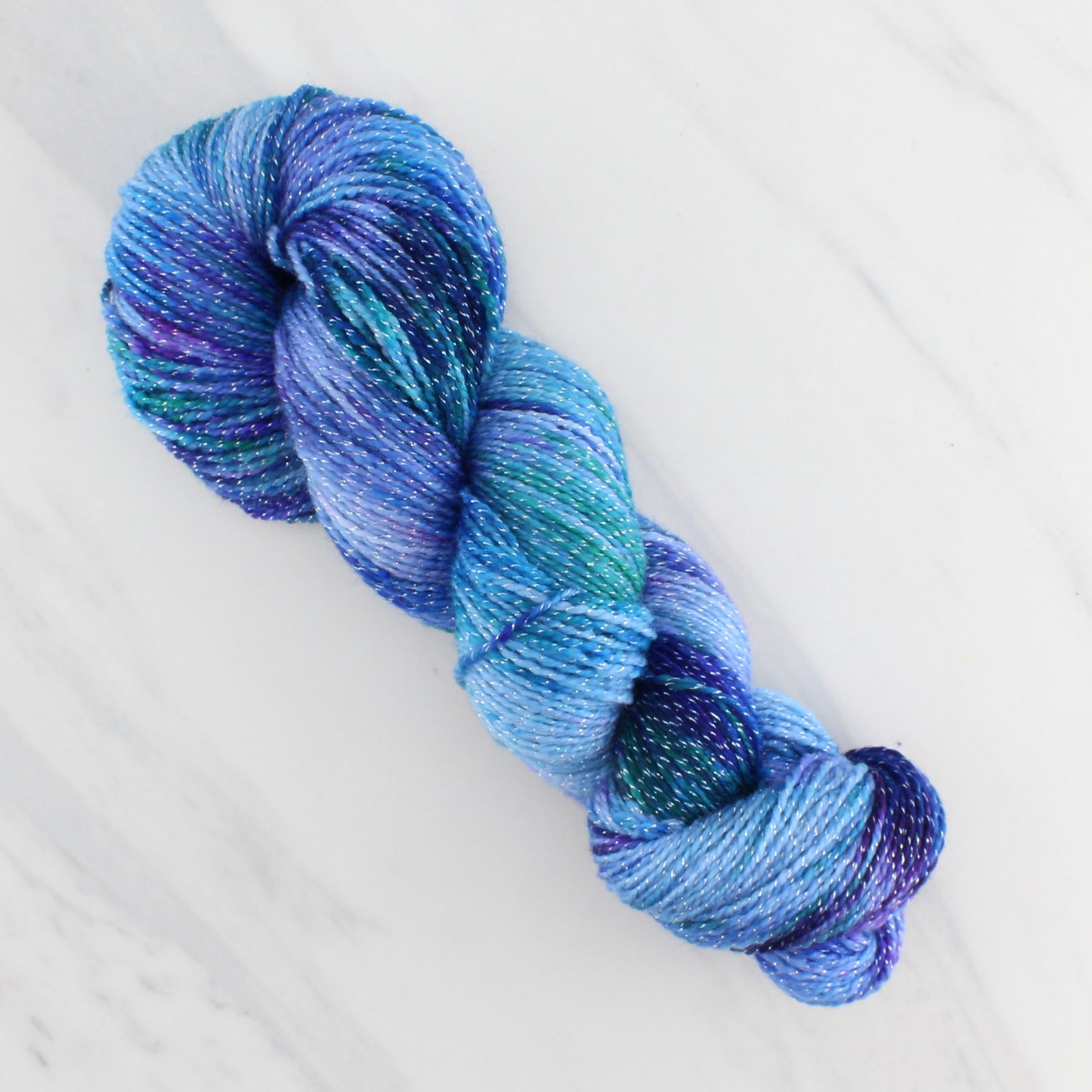 SAPPHIRE DREAMS Hand Dyed on Twinkle Sock - Splashed & Speckled Yarn