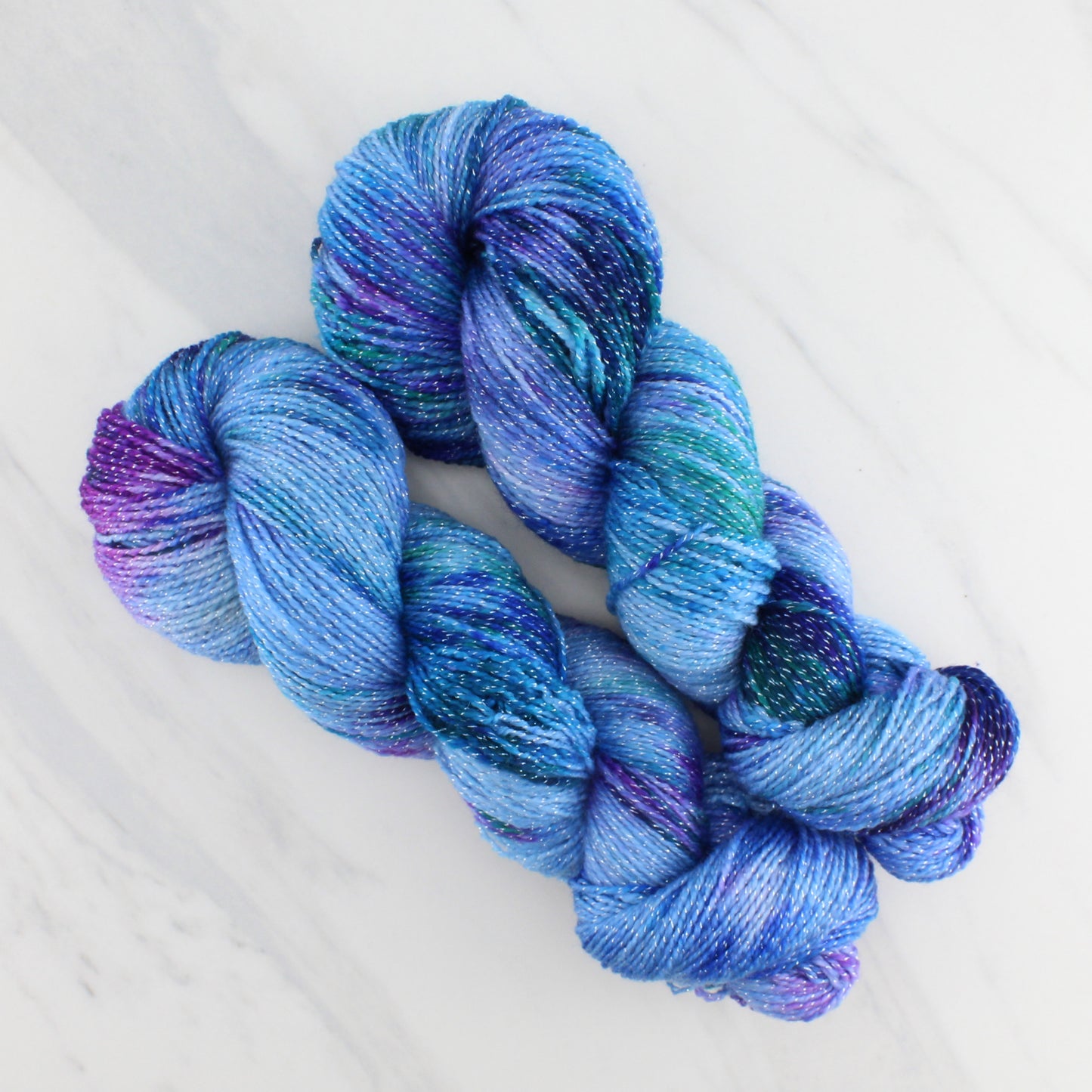 SAPPHIRE DREAMS Hand Dyed on Twinkle Sock - Splashed & Speckled Yarn