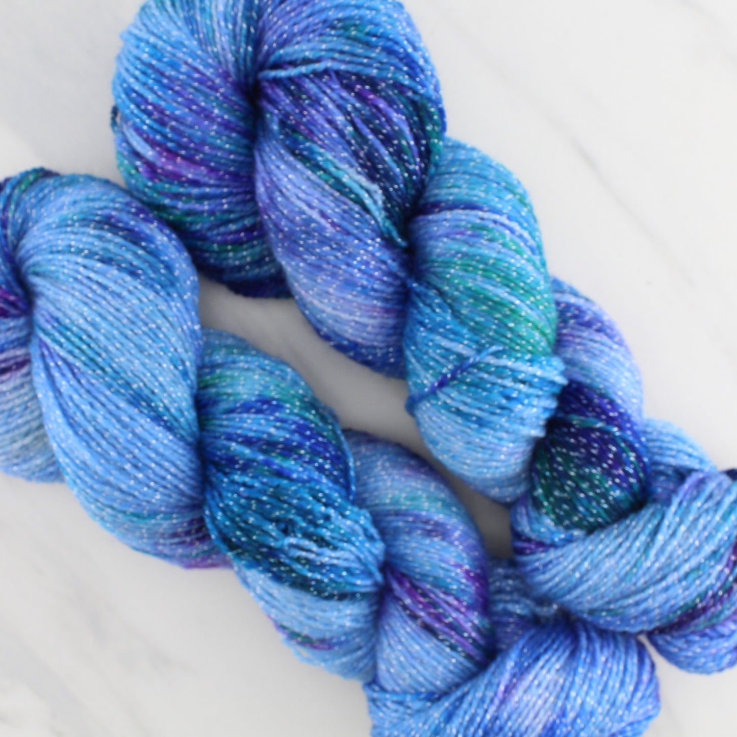 SAPPHIRE DREAMS Hand Dyed on Twinkle Sock - Splashed & Speckled Yarn